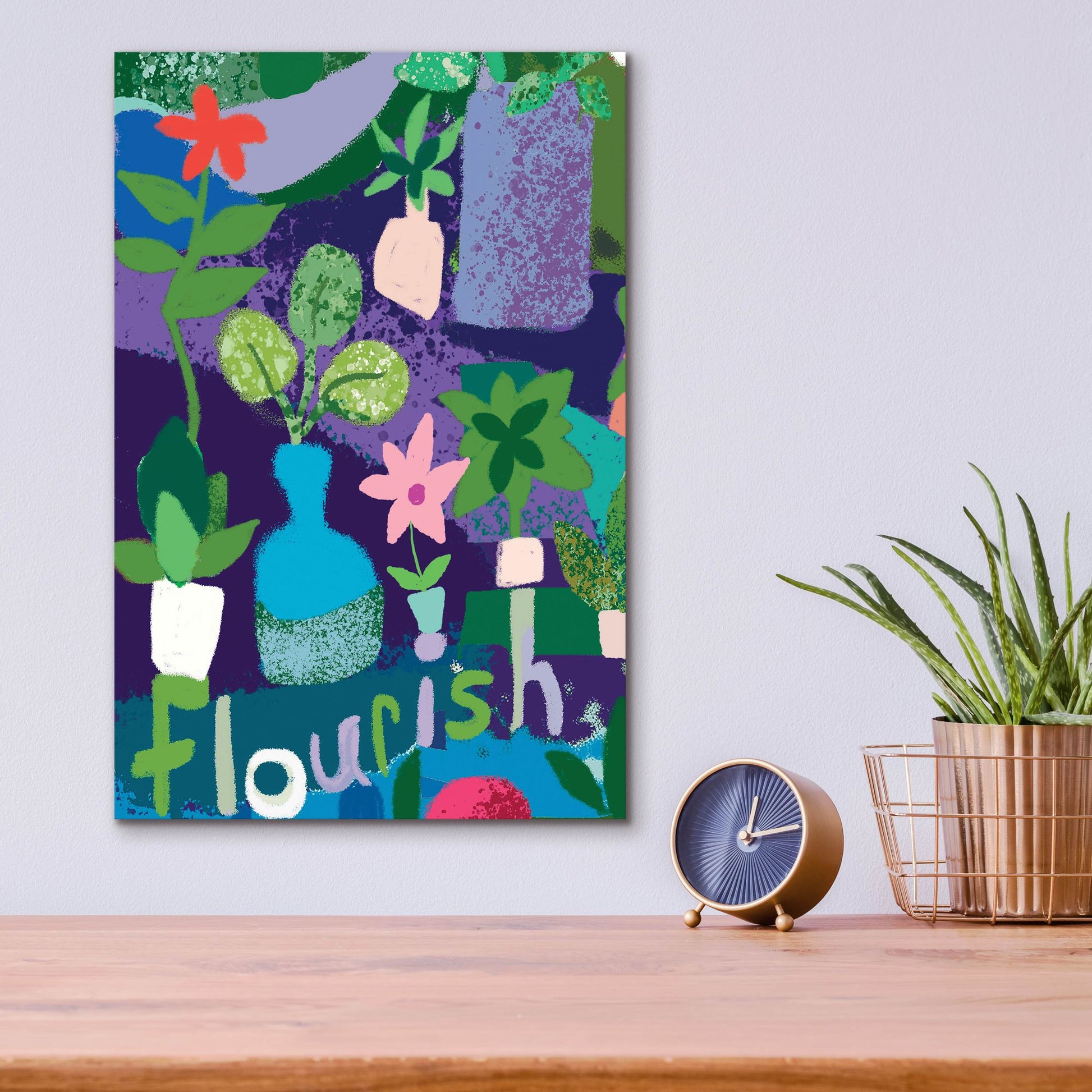 Epic Art 'Flourish' by Holly McGee, Acrylic Glass Wall Art,12x16