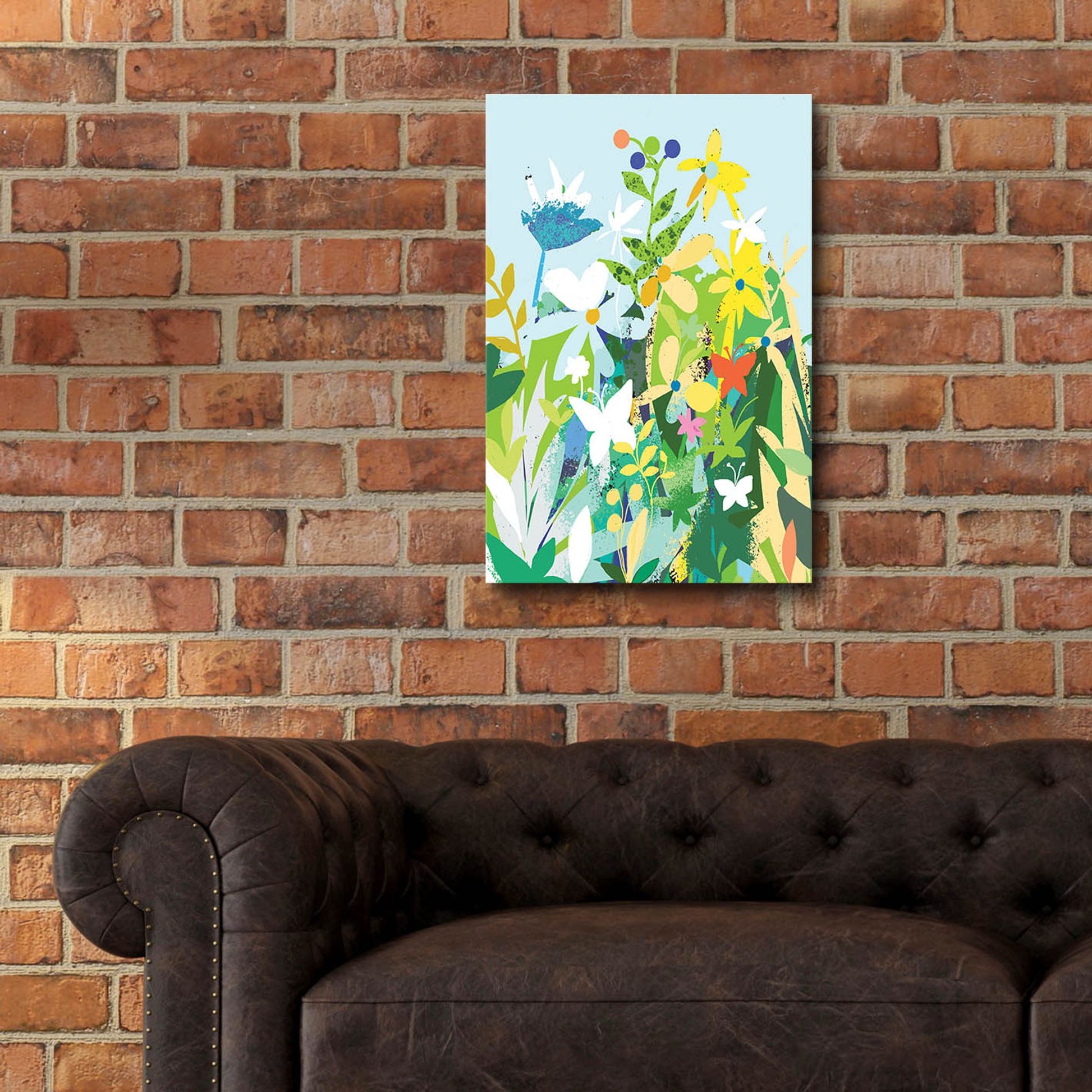 Epic Art 'Flowers And Butterflies' by Holly McGee, Acrylic Glass Wall Art,16x24