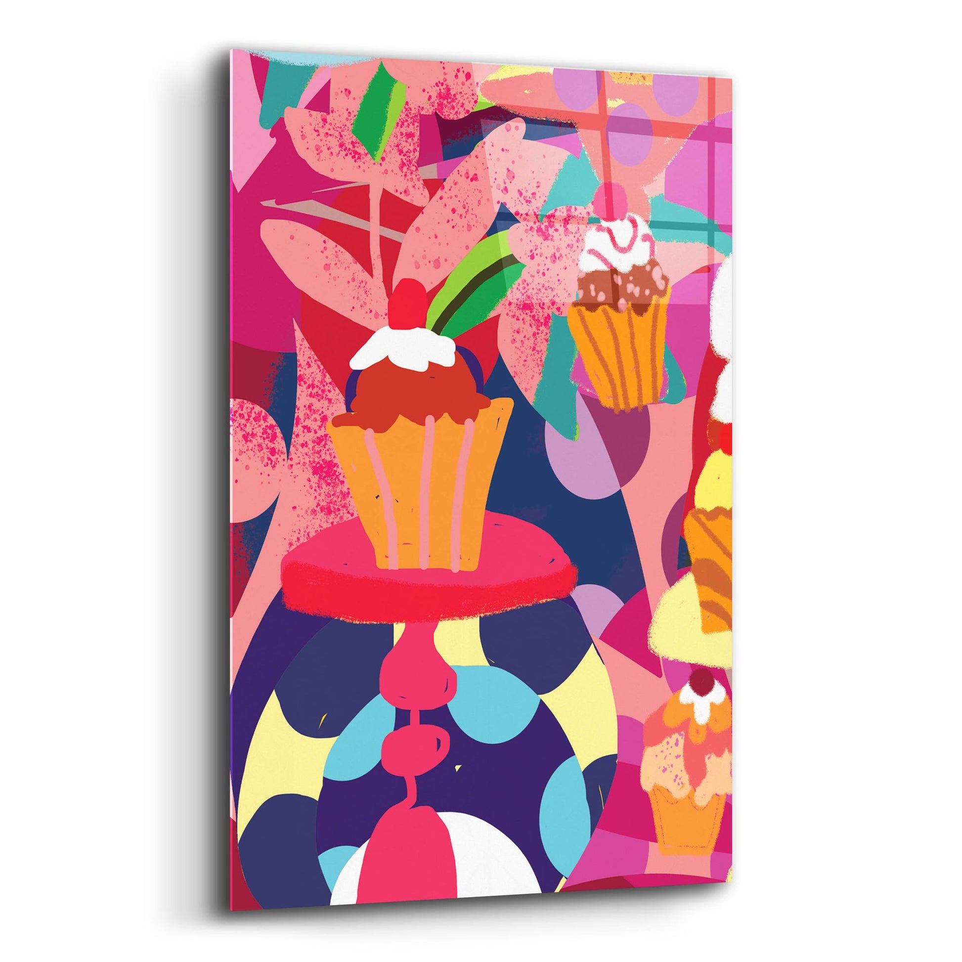 Epic Art 'Cupcakes With Abstract Background' by Holly McGee, Acrylic Glass Wall Art,12x16