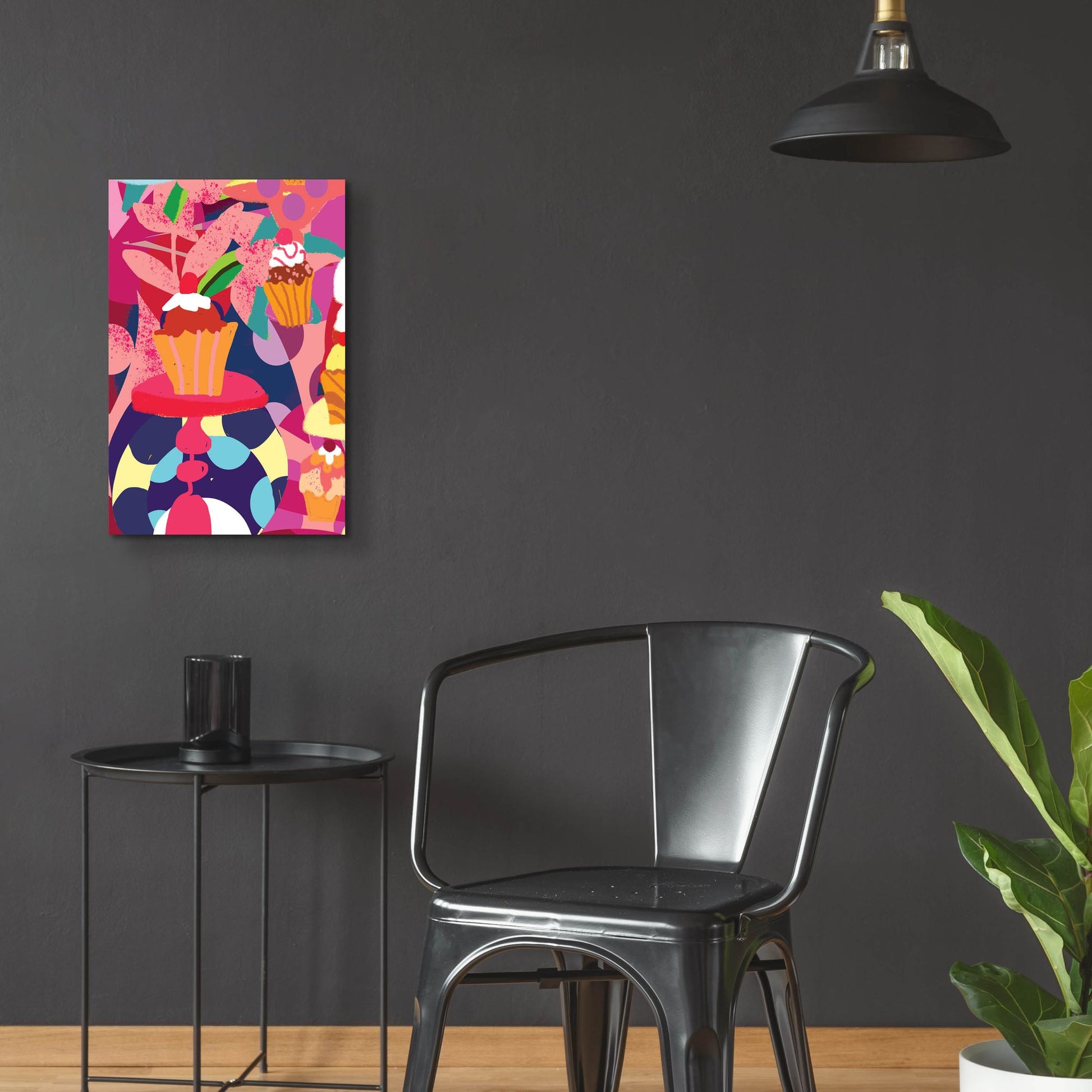 Epic Art 'Cupcakes With Abstract Background' by Holly McGee, Acrylic Glass Wall Art,16x24