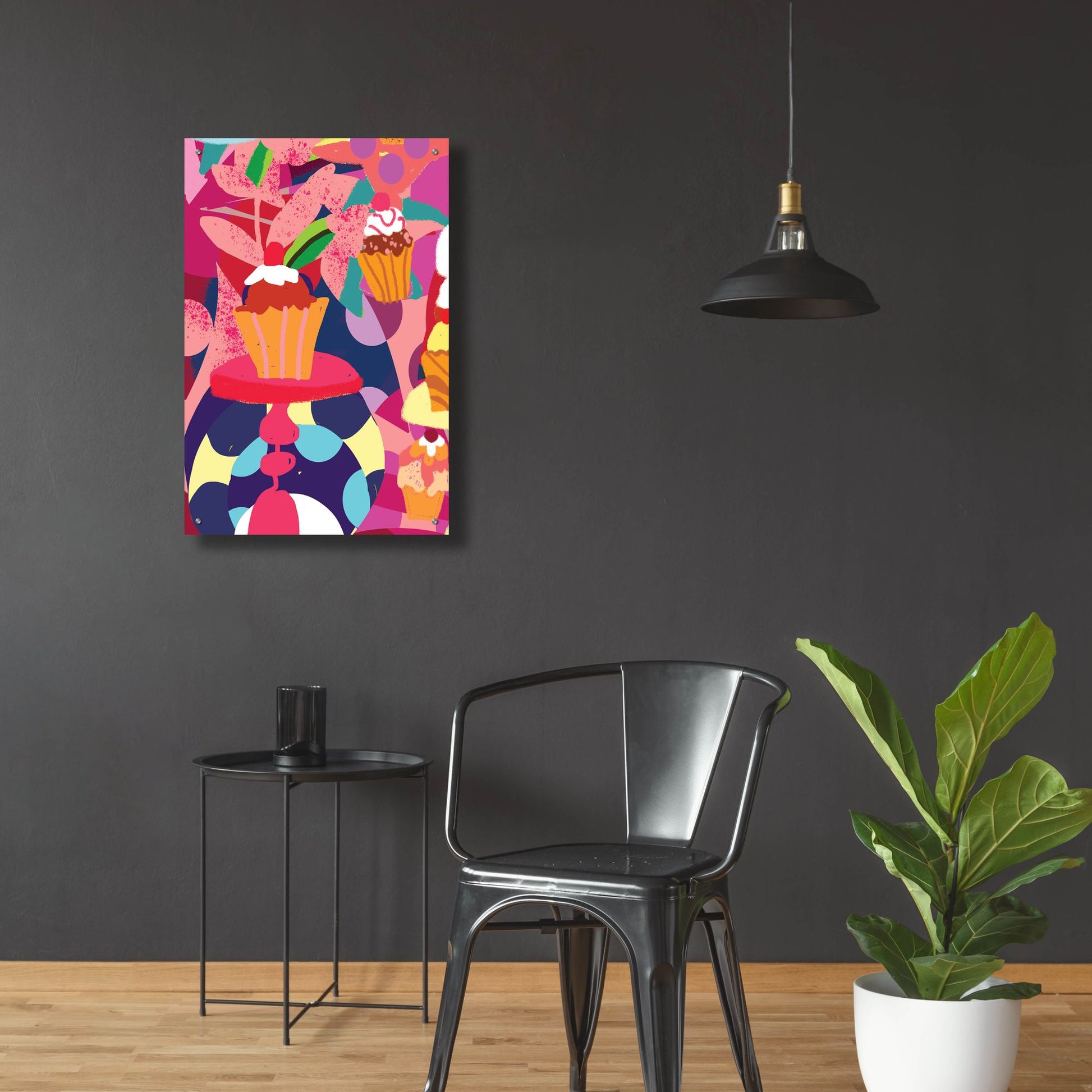 Epic Art 'Cupcakes With Abstract Background' by Holly McGee, Acrylic Glass Wall Art,24x36