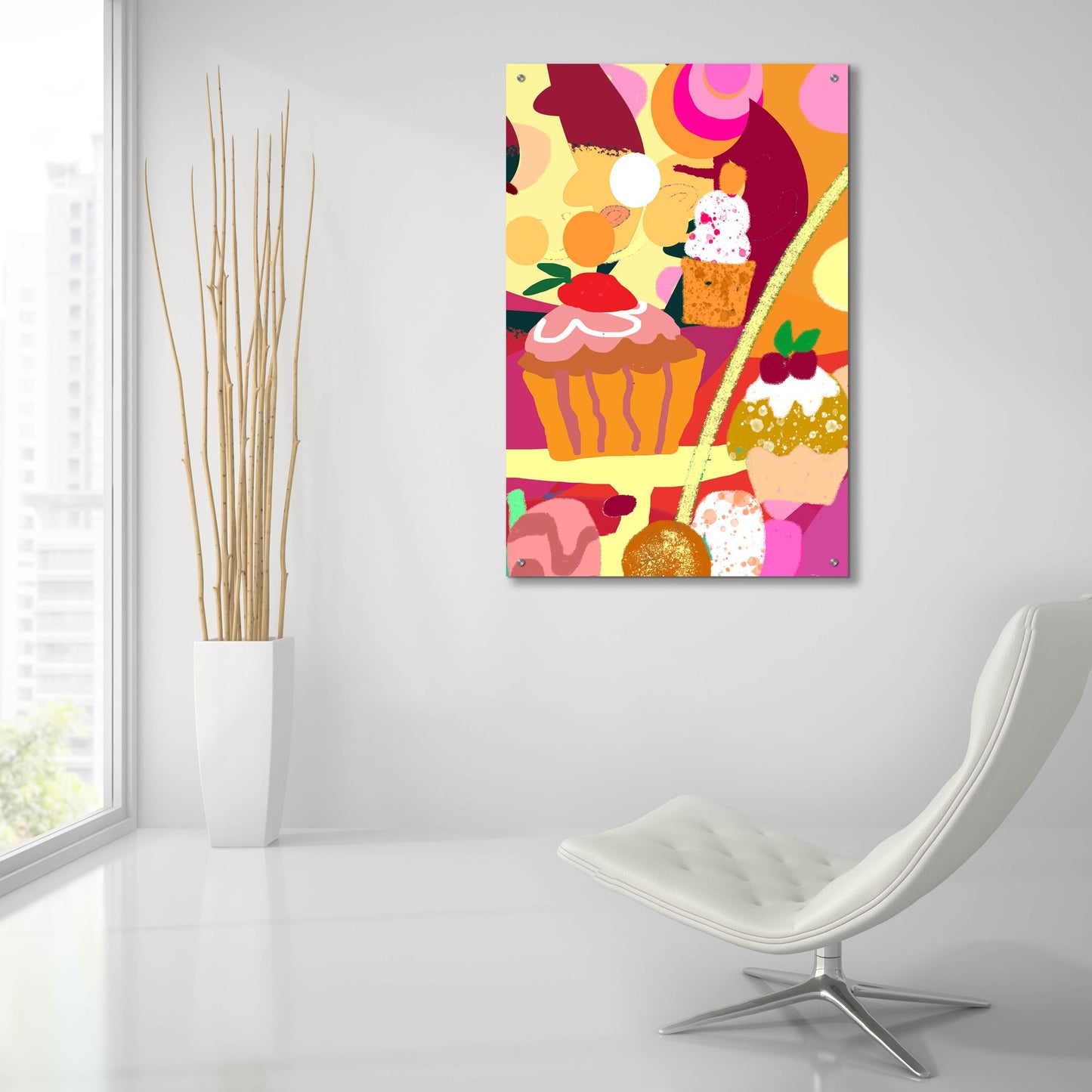 Epic Art 'Desserts With Abstract Background' by Holly McGee, Acrylic Glass Wall Art,24x36