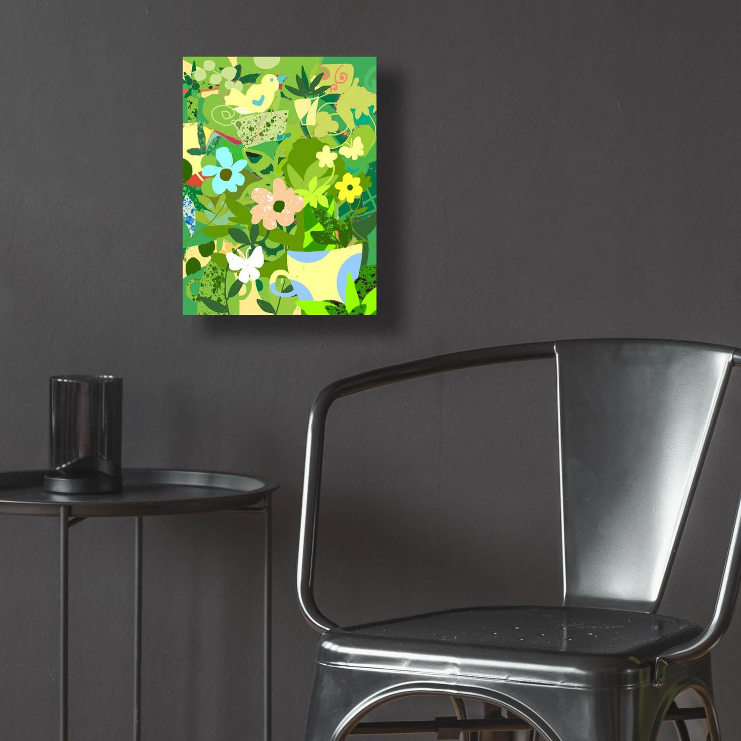 Epic Art 'Garden Delight With Teacup' by Holly McGee, Acrylic Glass Wall Art,12x16