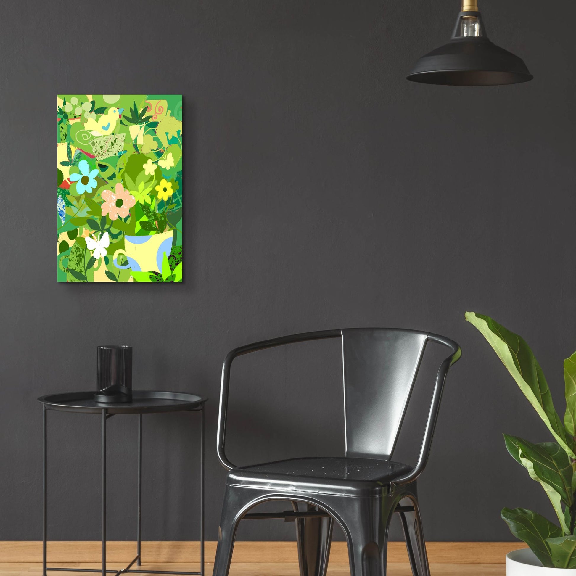 Epic Art 'Garden Delight With Teacup' by Holly McGee, Acrylic Glass Wall Art,16x24