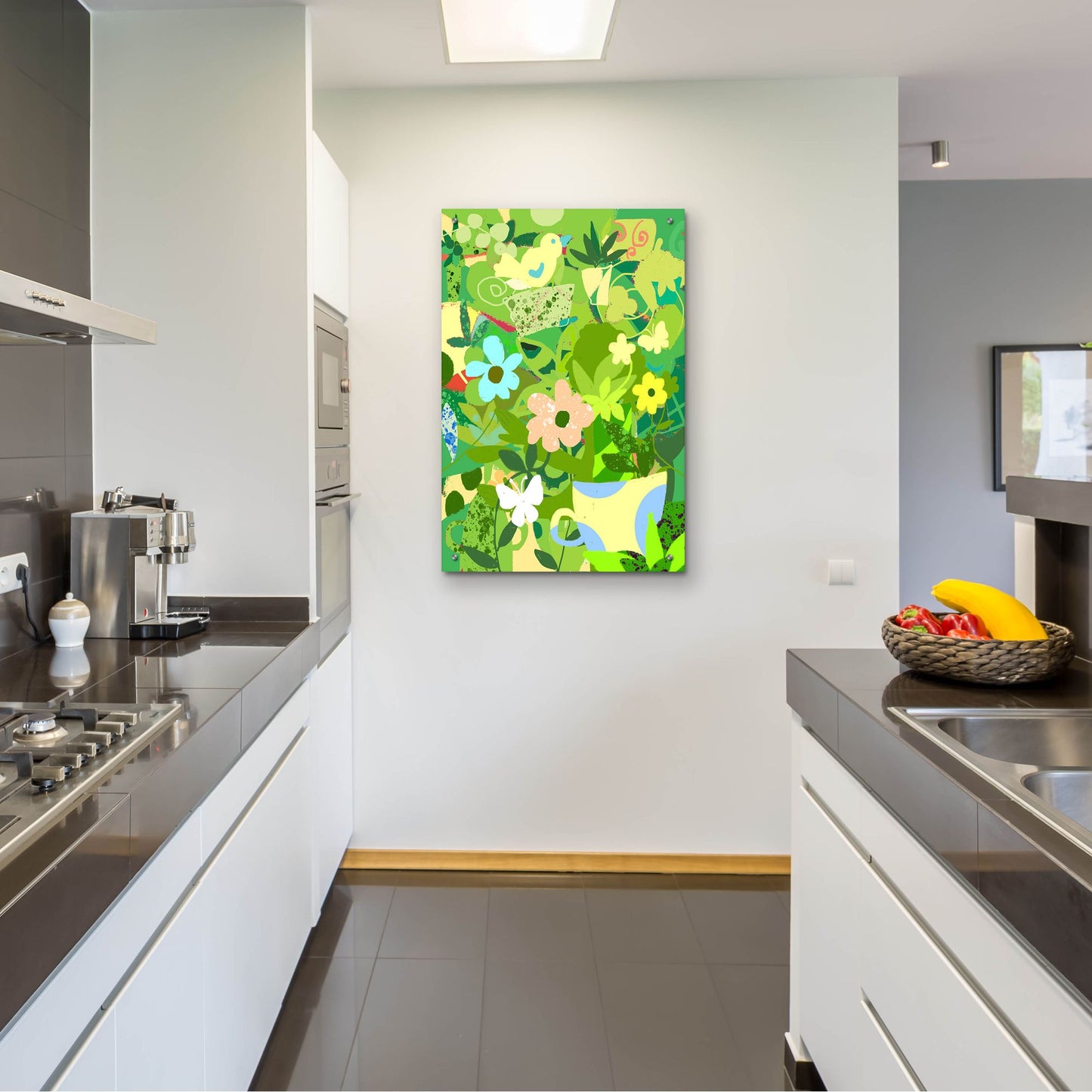 Epic Art 'Garden Delight With Teacup' by Holly McGee, Acrylic Glass Wall Art,24x36