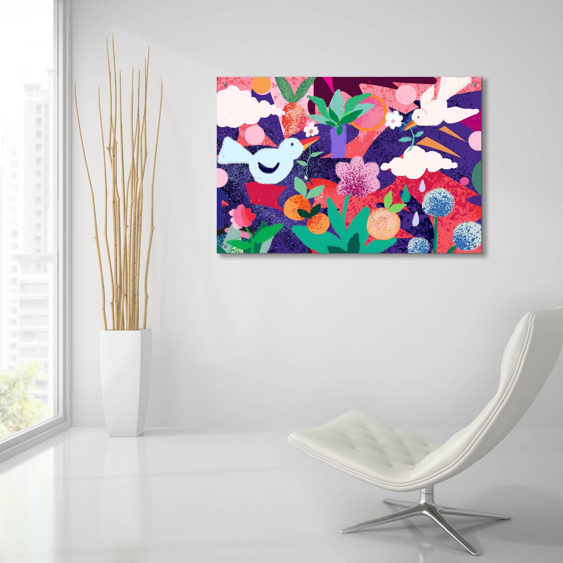 Epic Art 'Love Birds' by Holly McGee, Acrylic Glass Wall Art,36x24