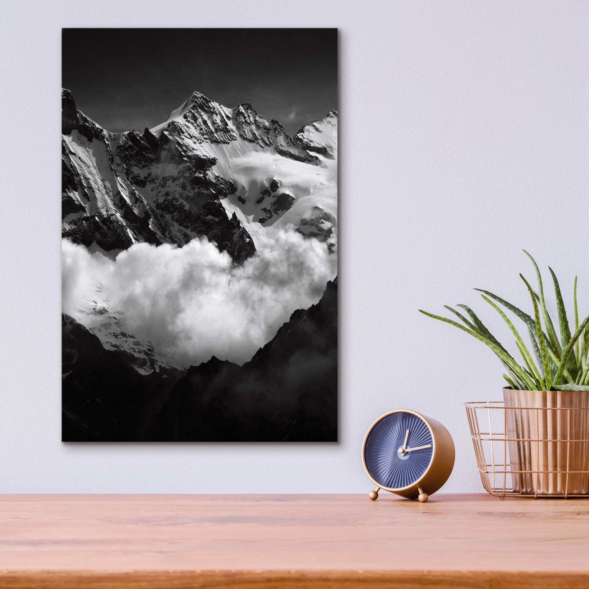 Epic Art 'Mountains BW' by Istvan Nagy, Acrylic Glass Wall Art,12x16