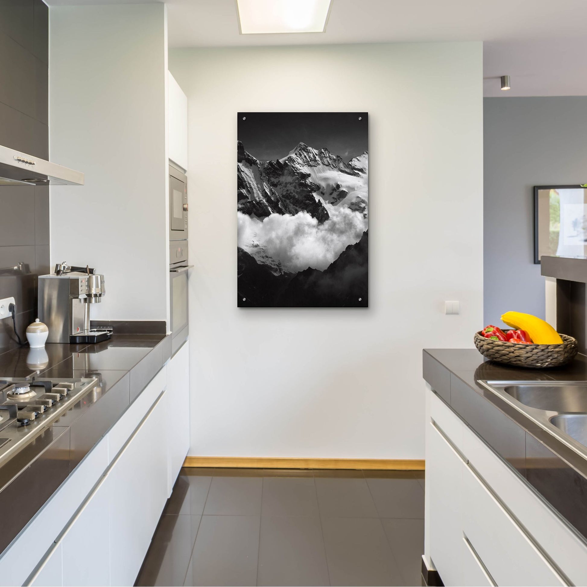 Epic Art 'Mountains BW' by Istvan Nagy, Acrylic Glass Wall Art,24x36