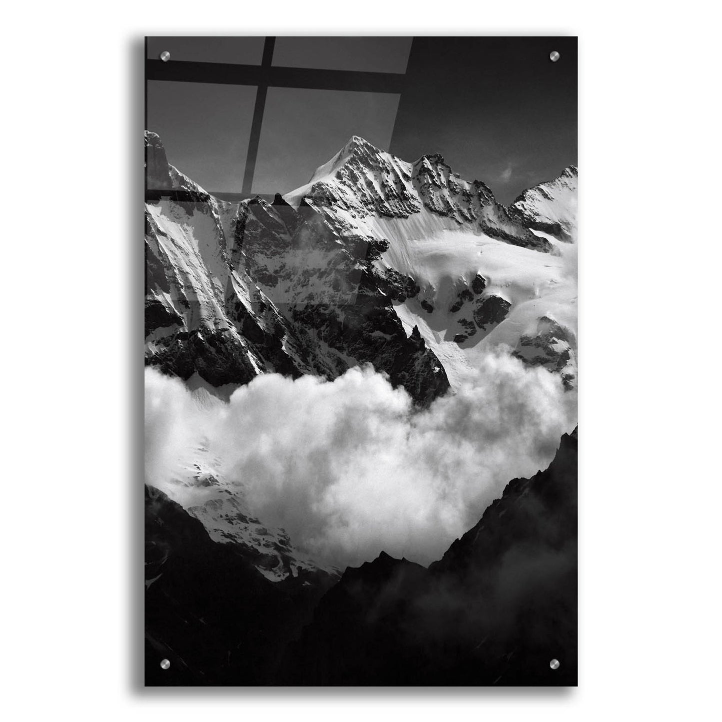 Epic Art 'Mountains BW' by Istvan Nagy, Acrylic Glass Wall Art,24x36