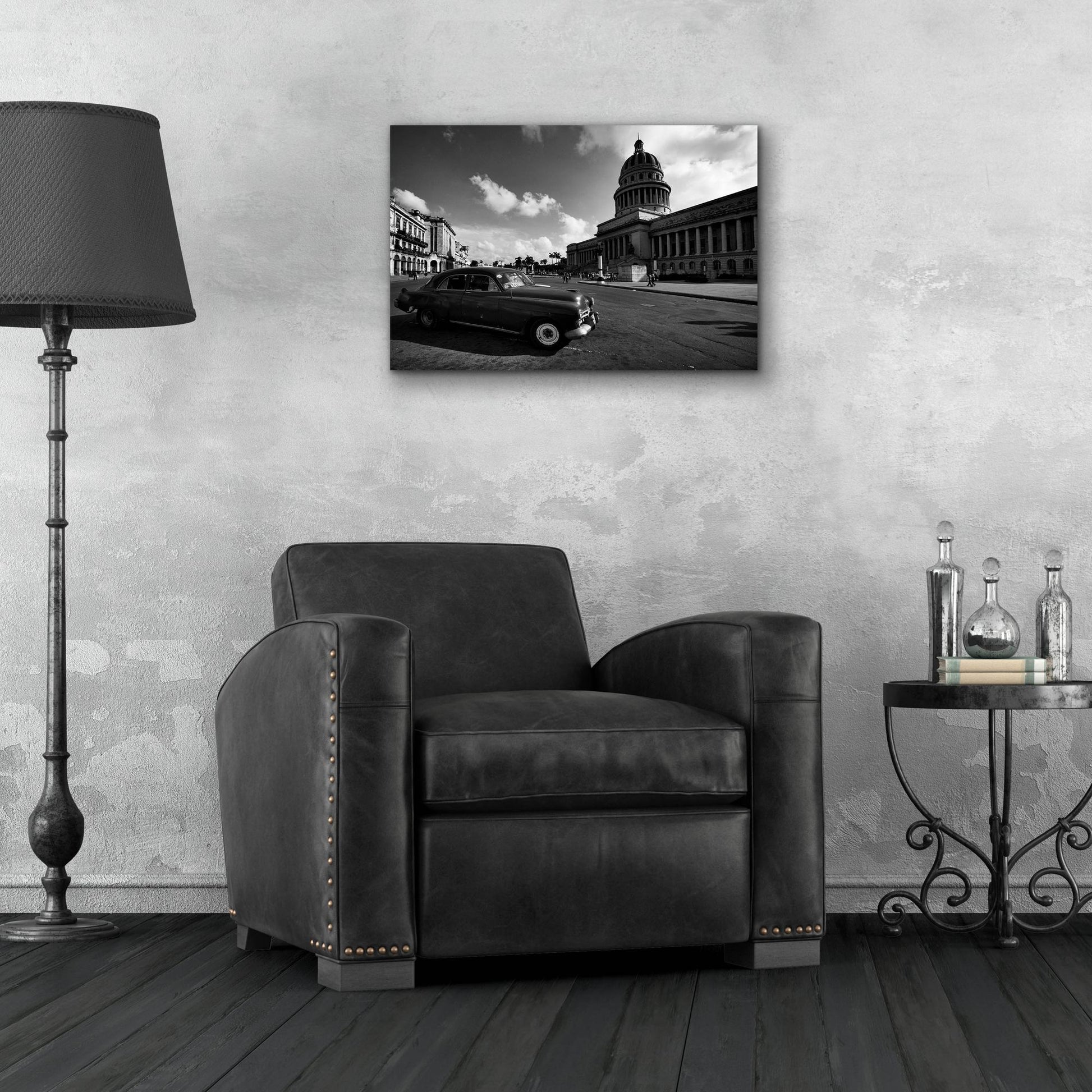 Epic Art 'Old Car BW' by Istvan Nagy, Acrylic Glass Wall Art,24x16