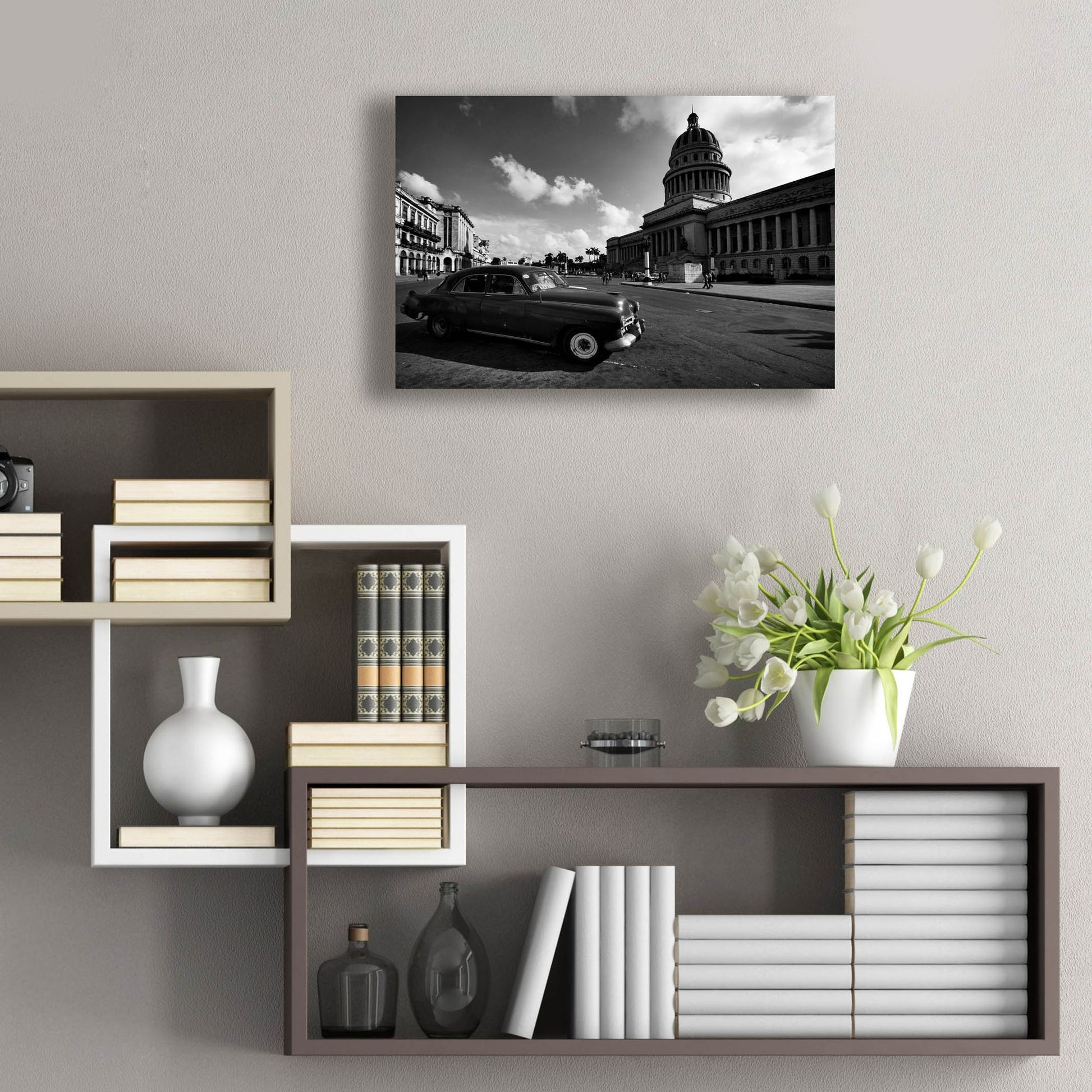 Epic Art 'Old Car BW' by Istvan Nagy, Acrylic Glass Wall Art,24x16