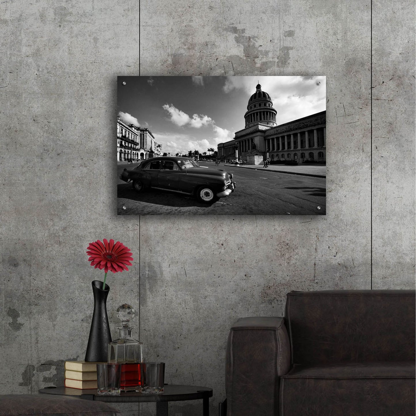 Epic Art 'Old Car BW' by Istvan Nagy, Acrylic Glass Wall Art,36x24