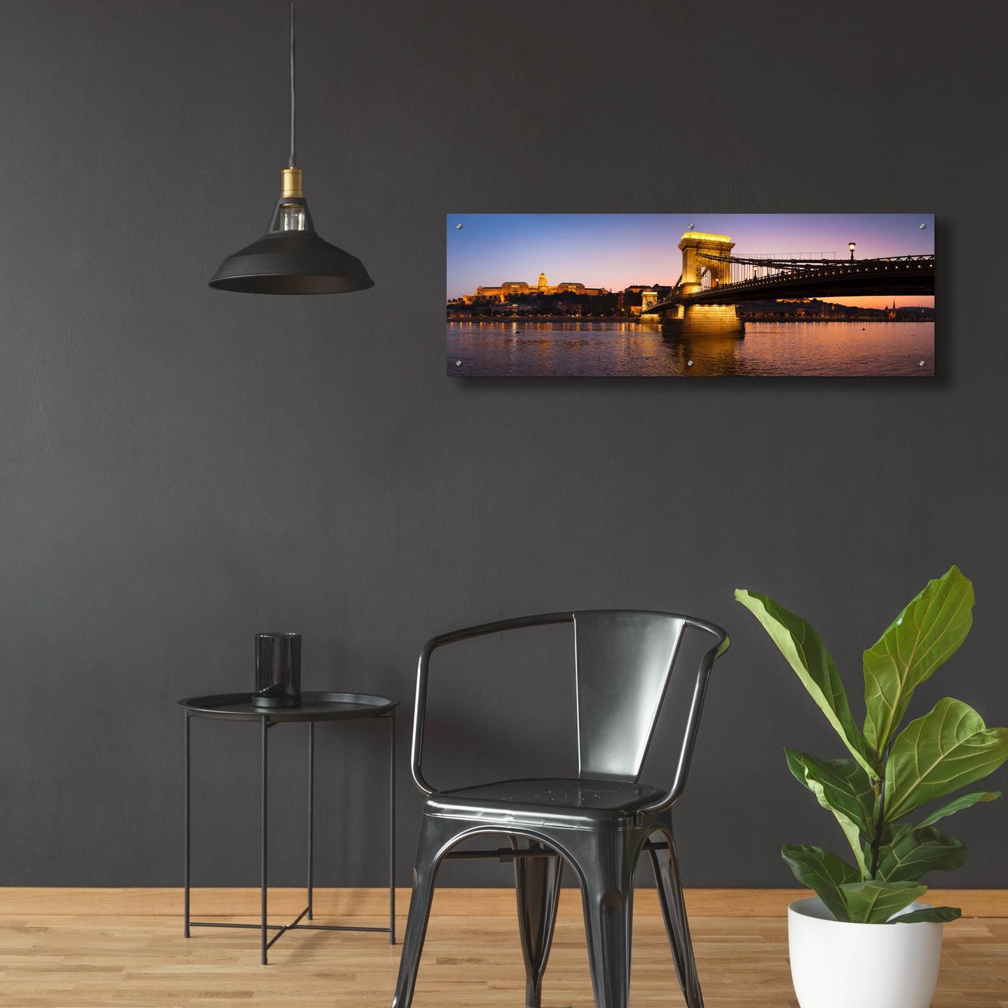 Epic Art 'Panorama Budapest Chain Bridge' by Istvan Nagy, Acrylic Glass Wall Art,48x16