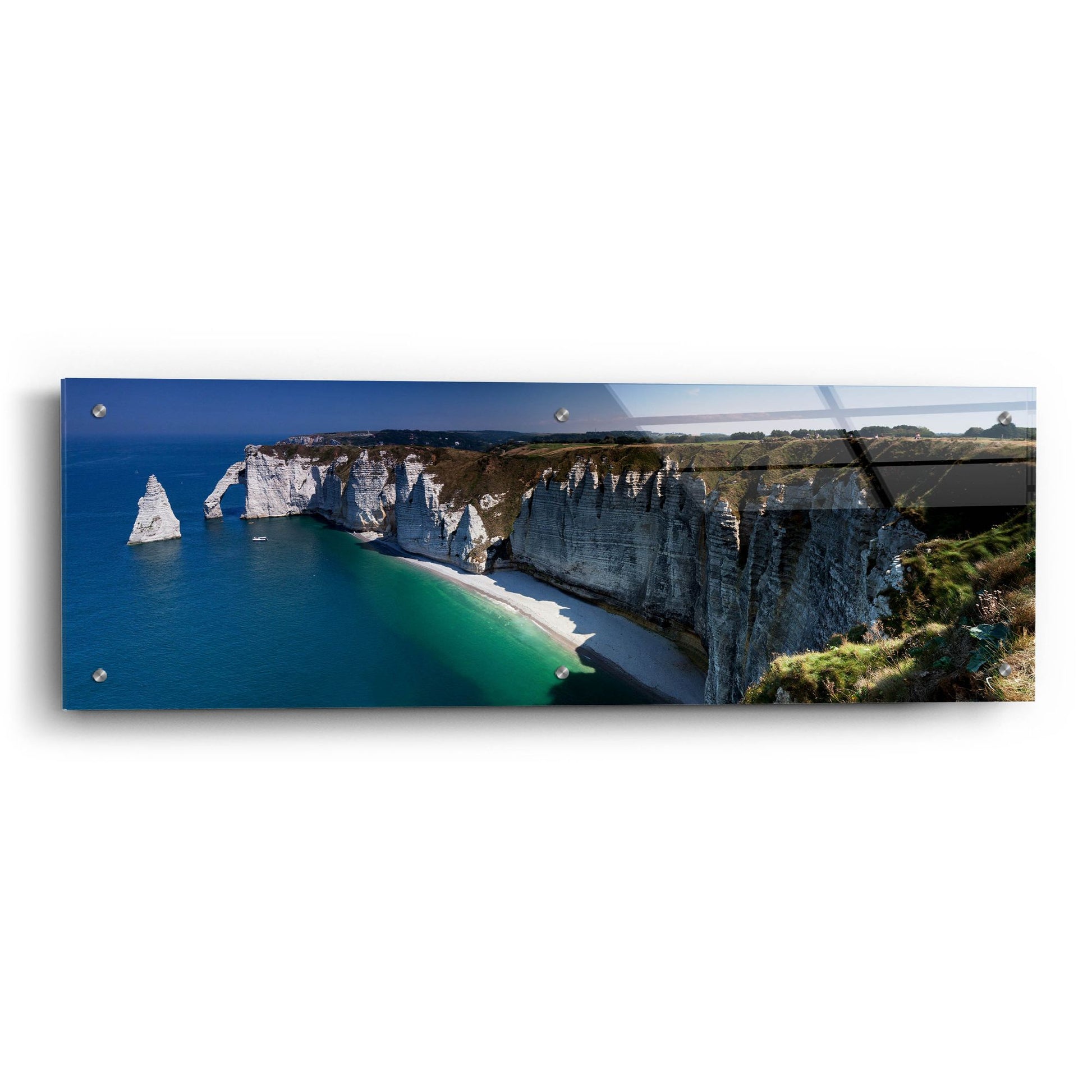 Epic Art 'Panorama Etretat' by Istvan Nagy, Acrylic Glass Wall Art,36x12