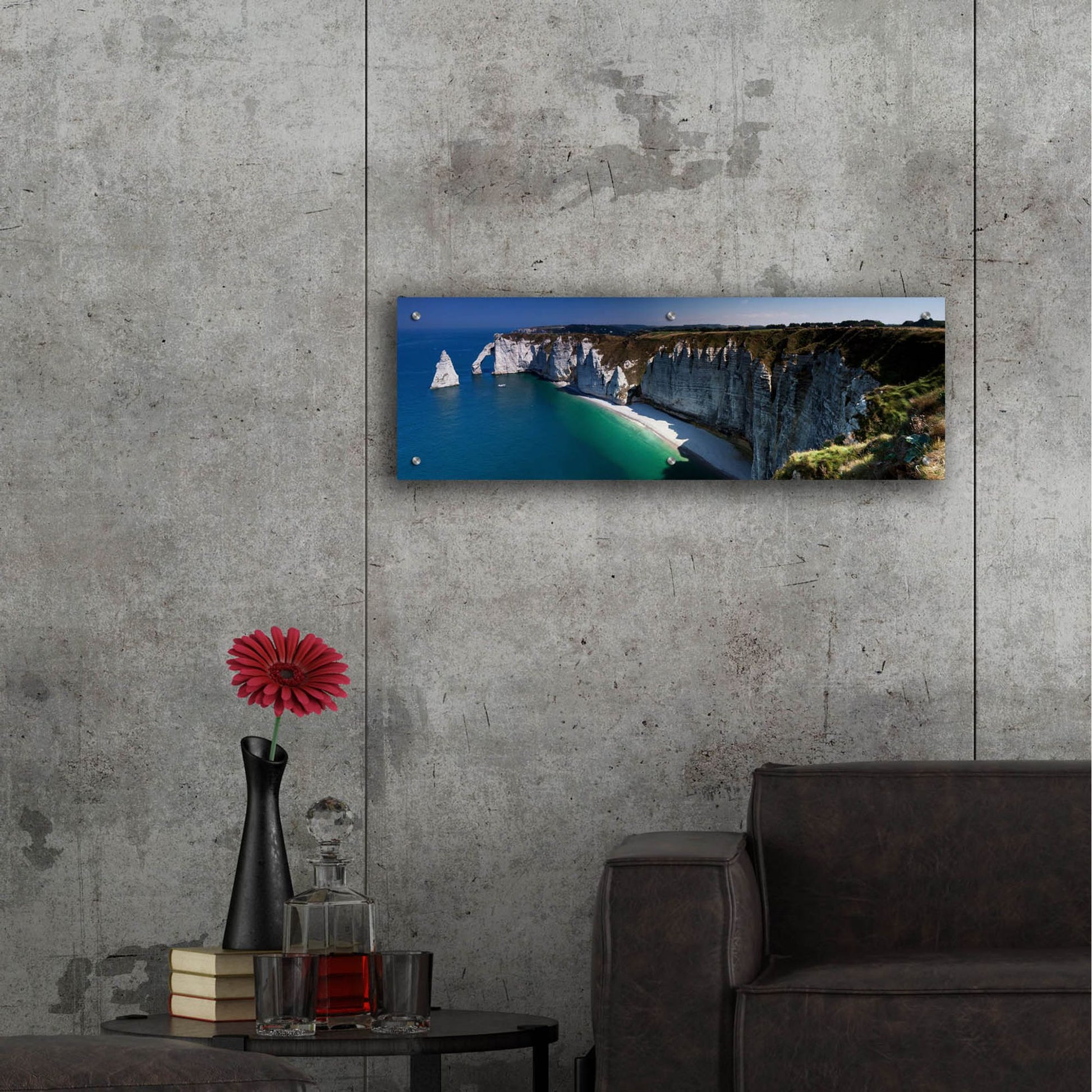 Epic Art 'Panorama Etretat' by Istvan Nagy, Acrylic Glass Wall Art,36x12