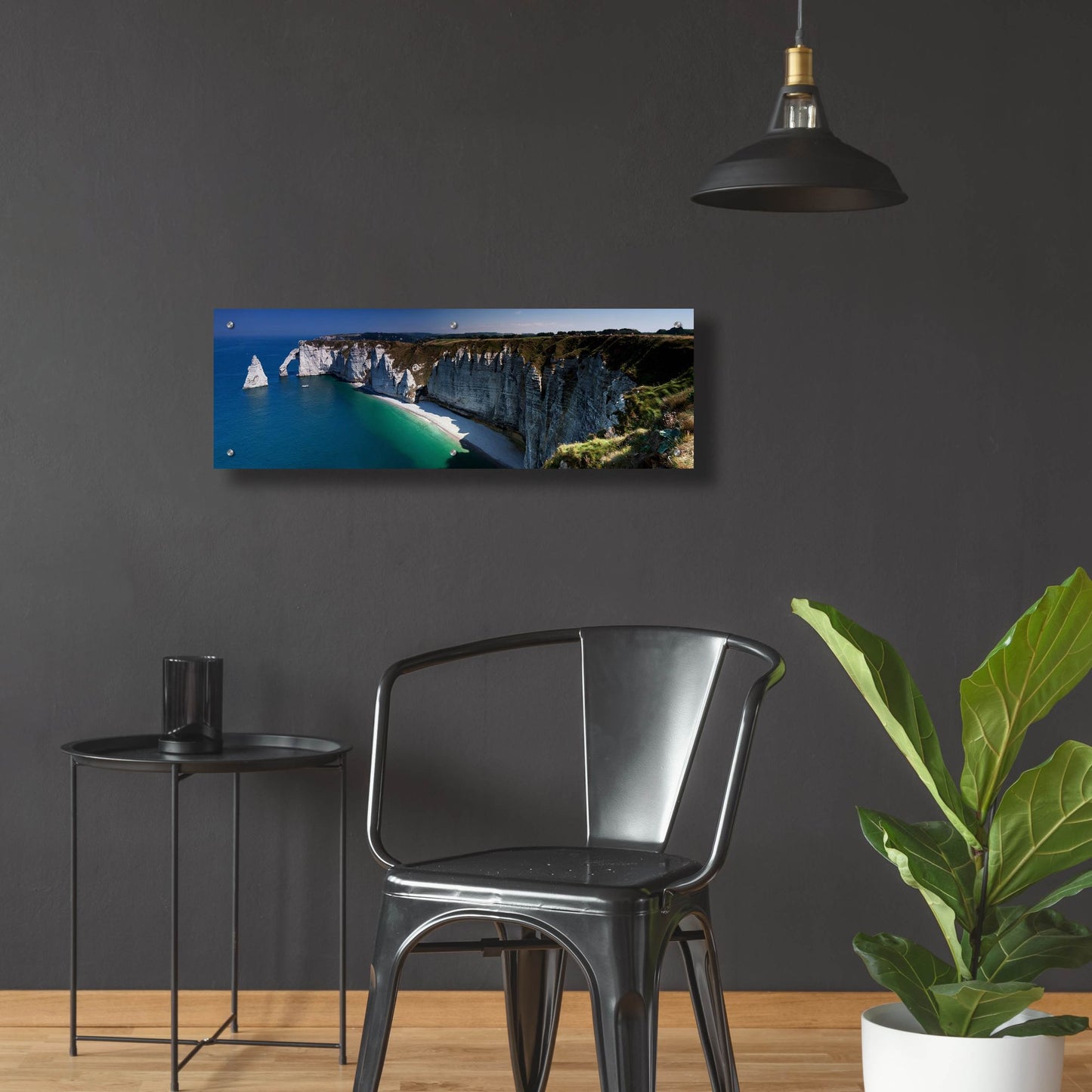 Epic Art 'Panorama Etretat' by Istvan Nagy, Acrylic Glass Wall Art,36x12