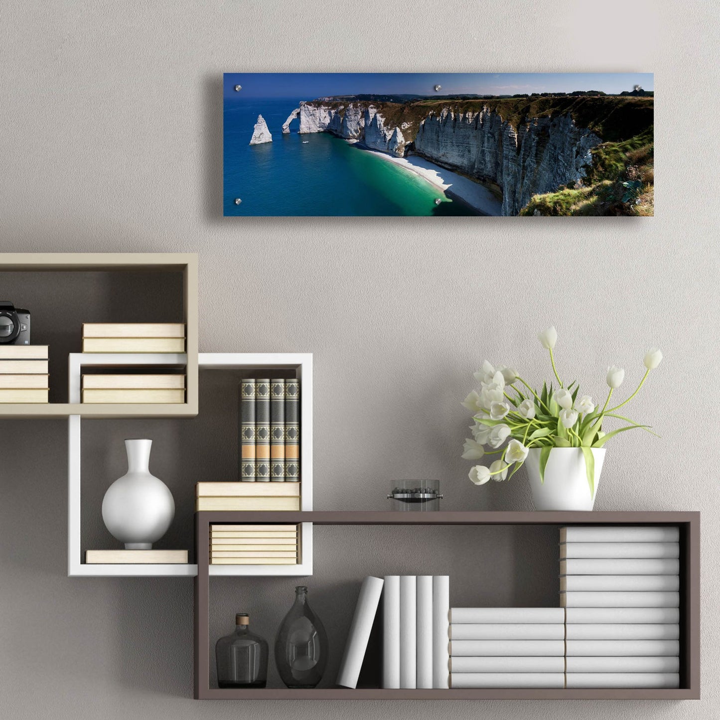 Epic Art 'Panorama Etretat' by Istvan Nagy, Acrylic Glass Wall Art,36x12