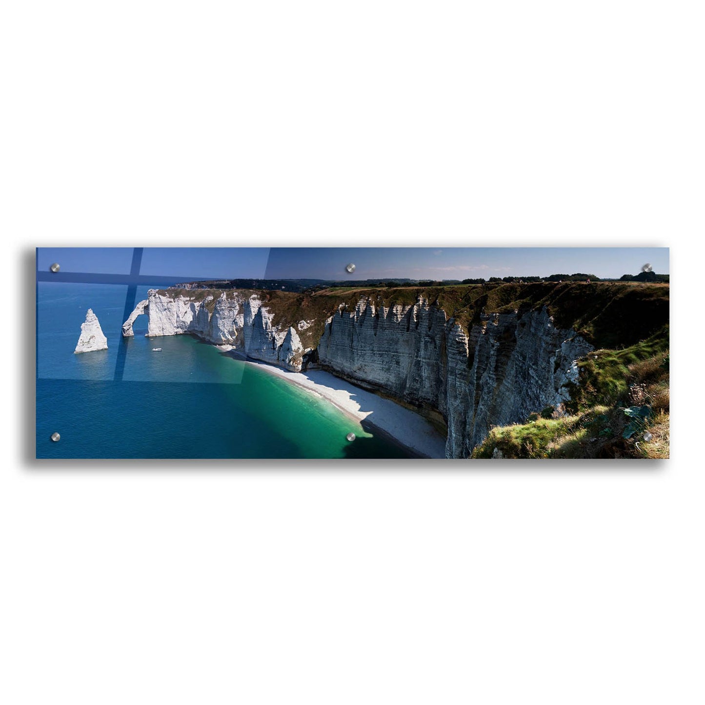 Epic Art 'Panorama Etretat' by Istvan Nagy, Acrylic Glass Wall Art,36x12