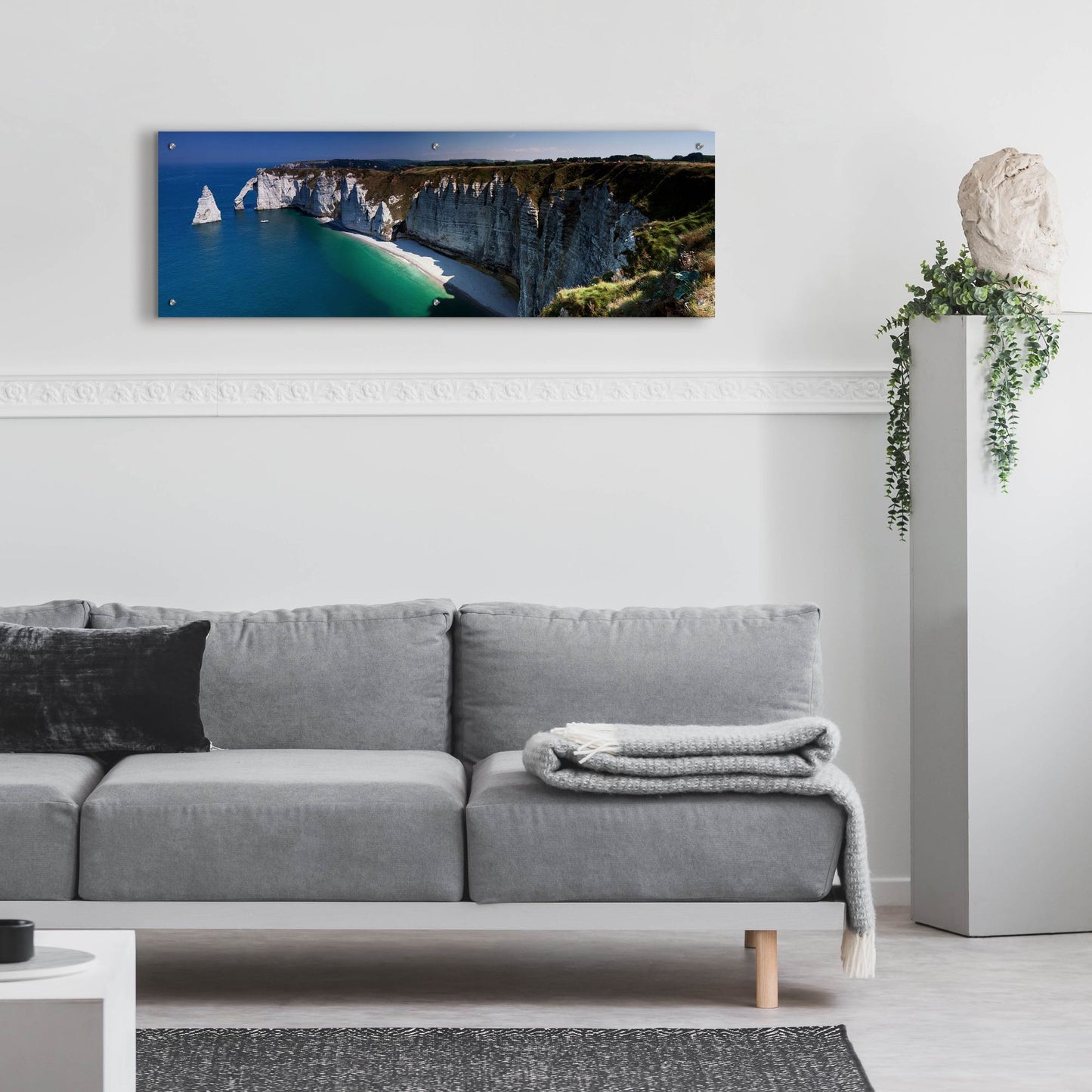 Epic Art 'Panorama Etretat' by Istvan Nagy, Acrylic Glass Wall Art,48x16