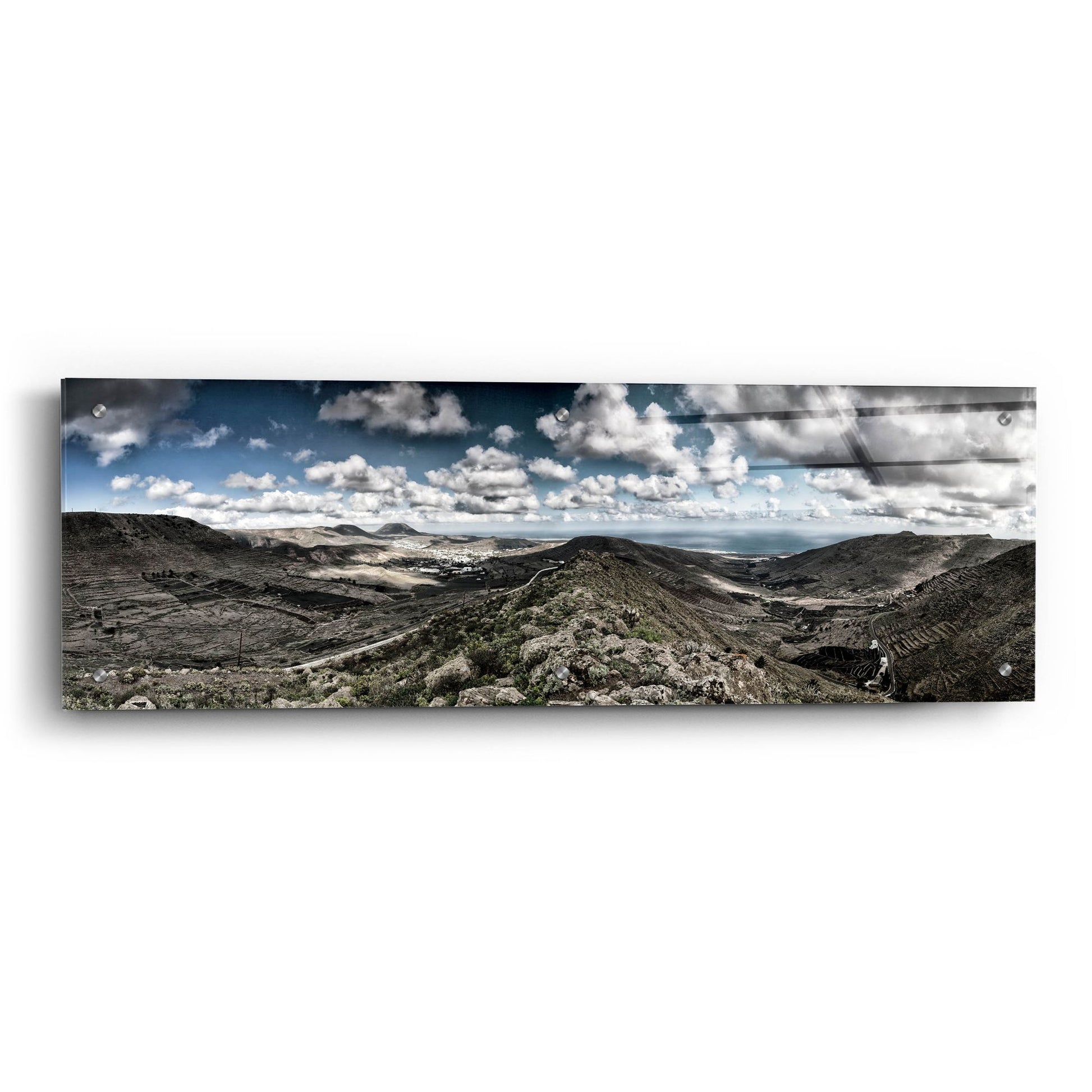 Epic Art 'Panorama Lanzarote' by Istvan Nagy, Acrylic Glass Wall Art,36x12