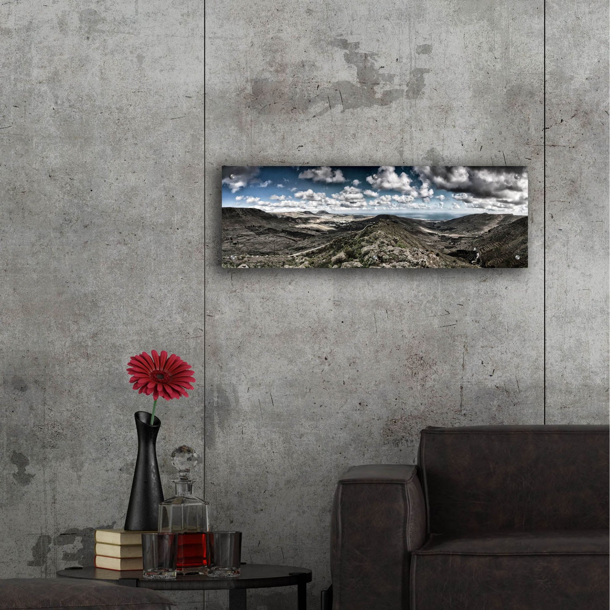 Epic Art 'Panorama Lanzarote' by Istvan Nagy, Acrylic Glass Wall Art,36x12