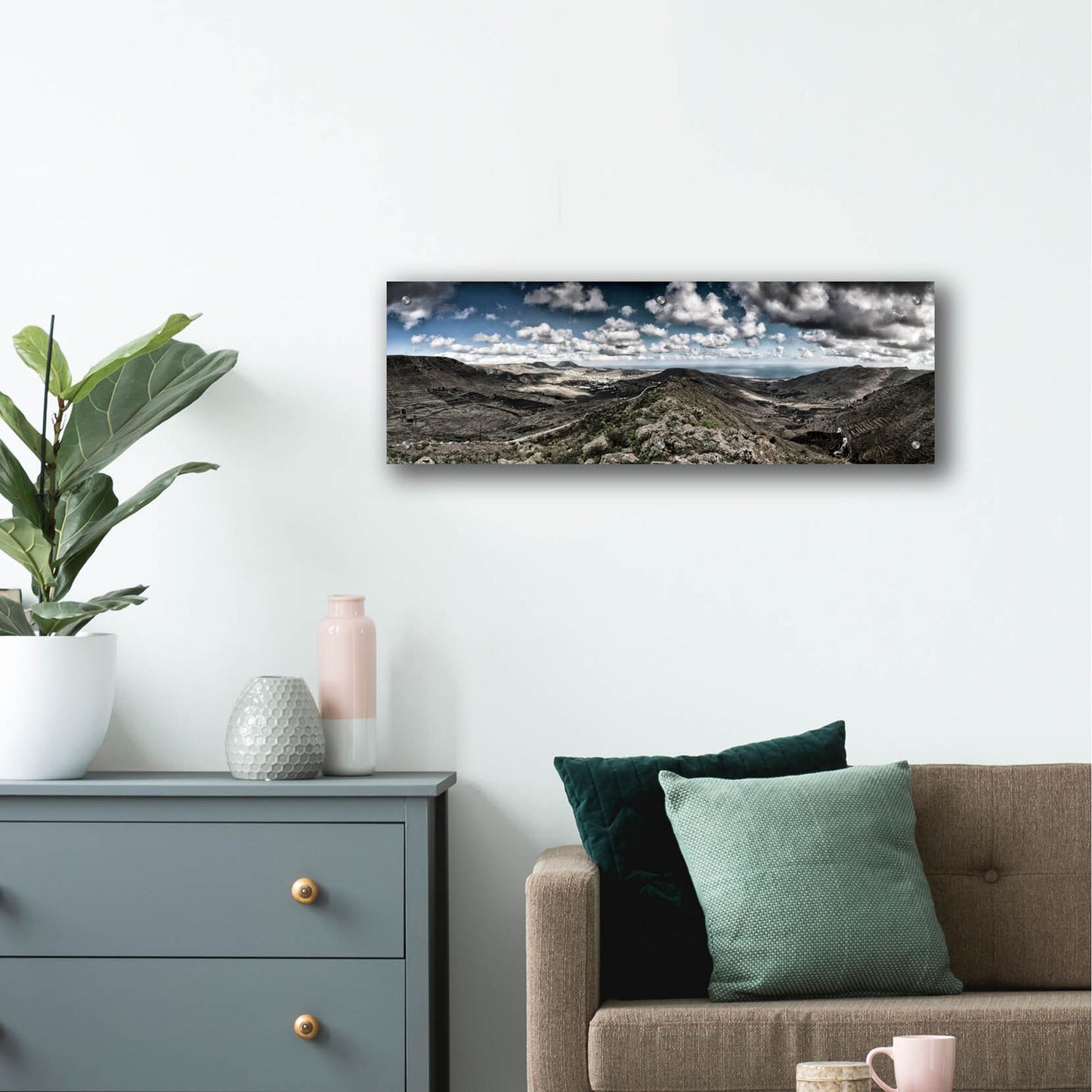 Epic Art 'Panorama Lanzarote' by Istvan Nagy, Acrylic Glass Wall Art,36x12