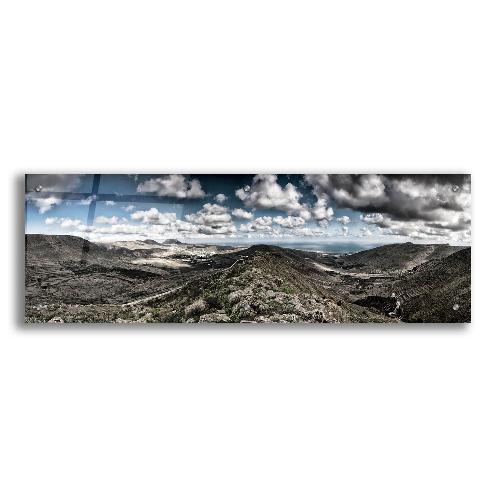 Epic Art 'Panorama Lanzarote' by Istvan Nagy, Acrylic Glass Wall Art,36x12