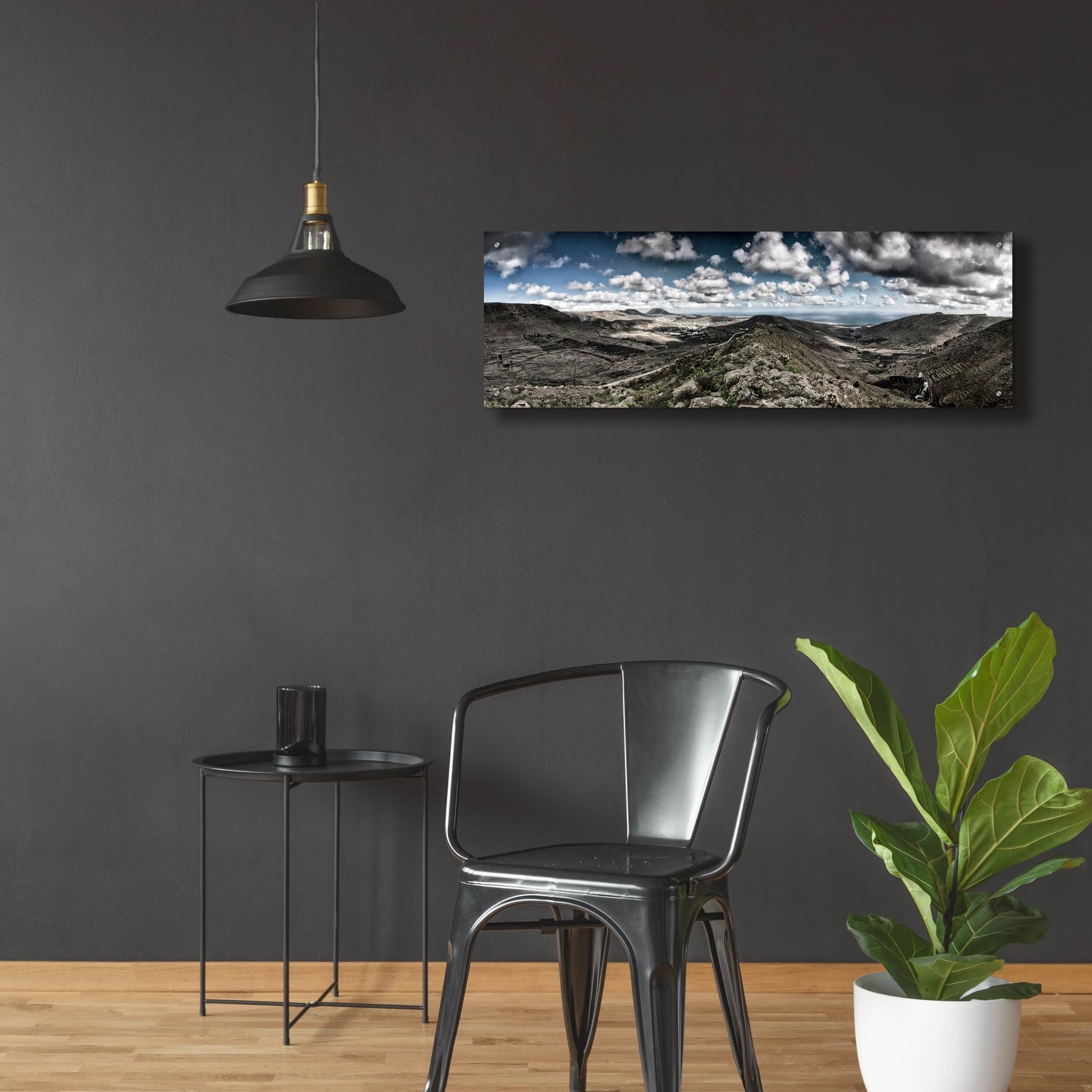 Epic Art 'Panorama Lanzarote' by Istvan Nagy, Acrylic Glass Wall Art,48x16