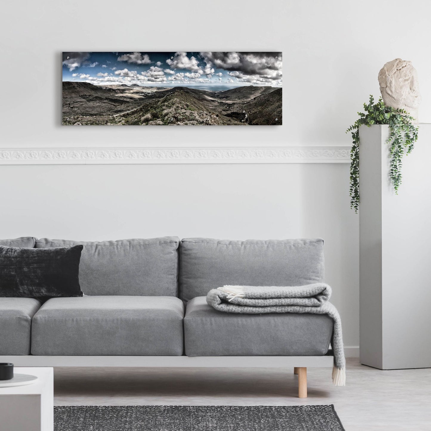 Epic Art 'Panorama Lanzarote' by Istvan Nagy, Acrylic Glass Wall Art,48x16