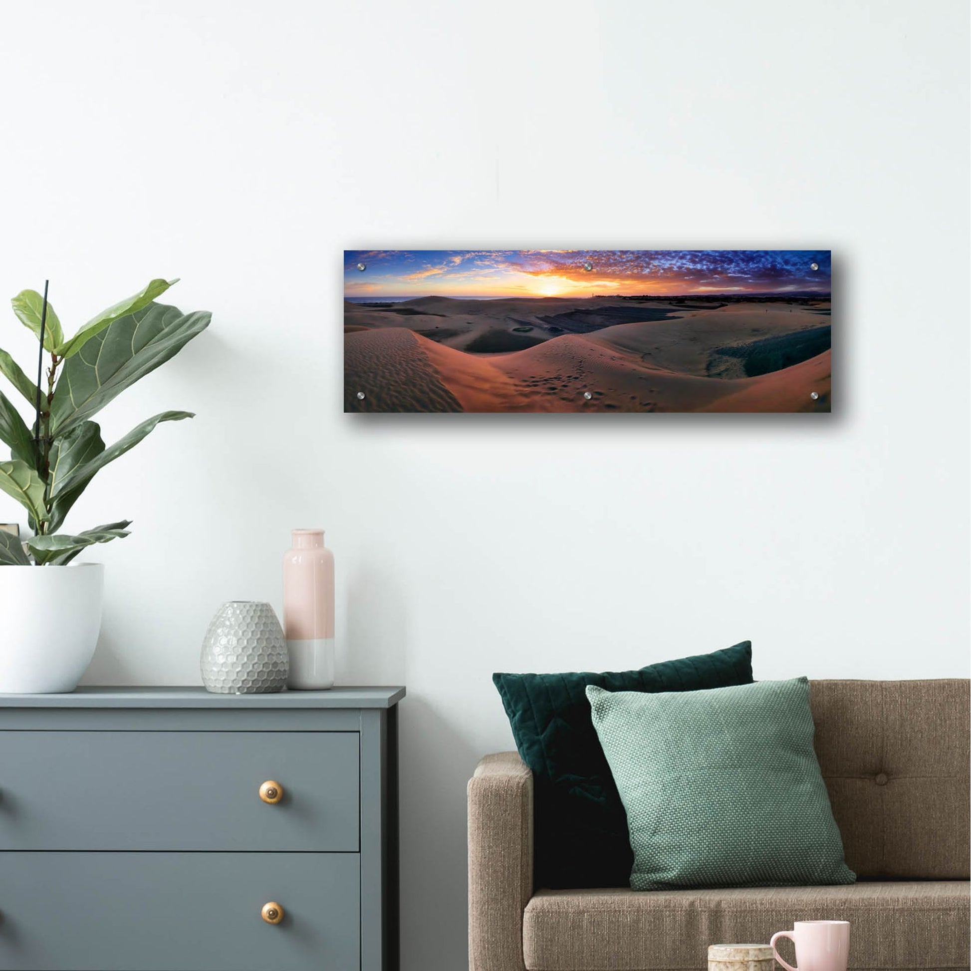 Epic Art 'Panorama Maspalomas Dunes' by Istvan Nagy, Acrylic Glass Wall Art,36x12