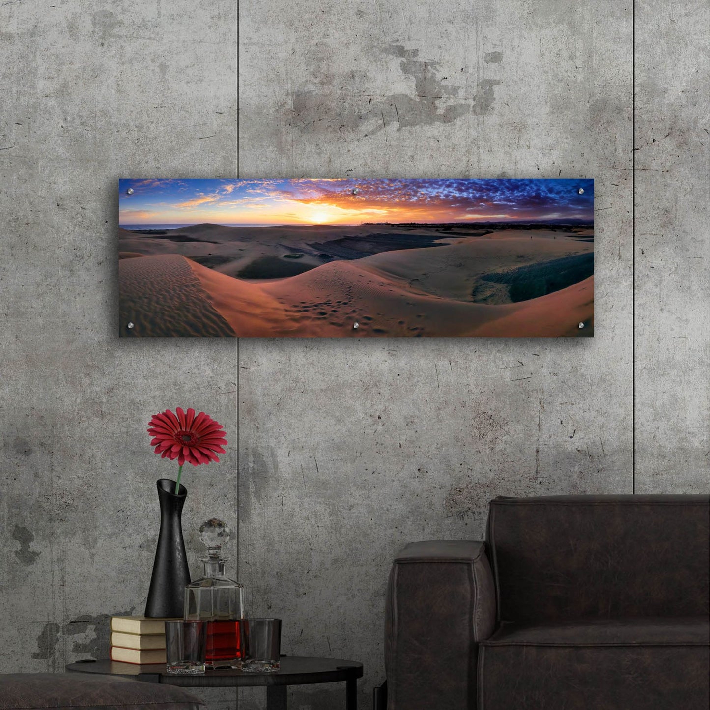 Epic Art 'Panorama Maspalomas Dunes' by Istvan Nagy, Acrylic Glass Wall Art,48x16