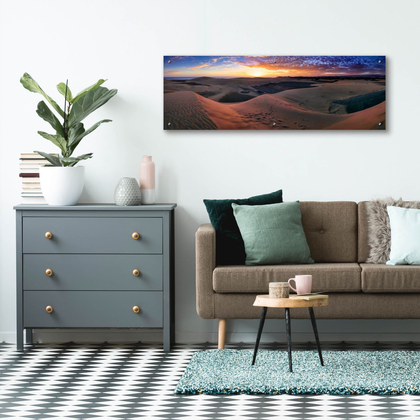 Epic Art 'Panorama Maspalomas Dunes' by Istvan Nagy, Acrylic Glass Wall Art,48x16