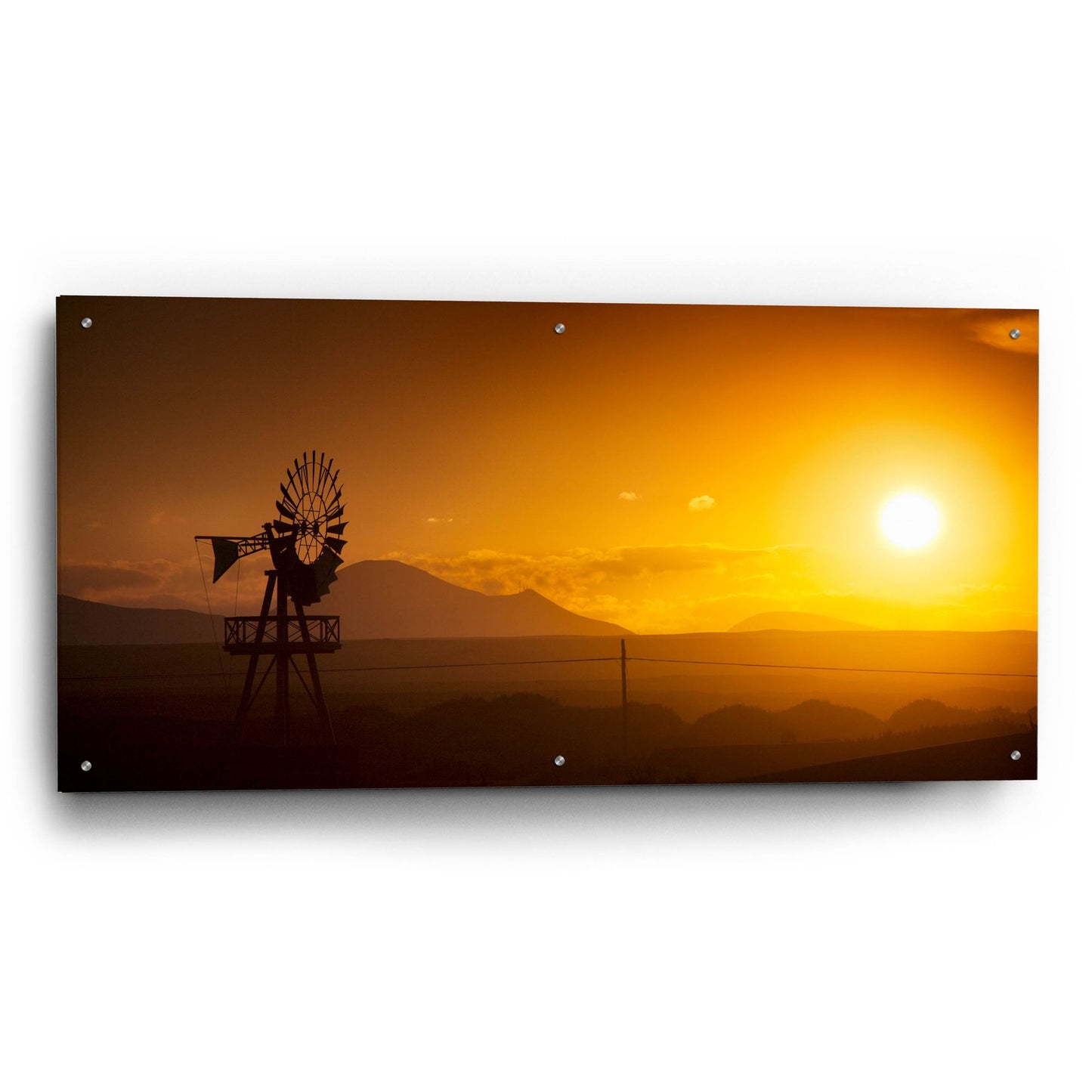 Epic Art 'Panorama Sunset No 2' by Istvan Nagy, Acrylic Glass Wall Art,48x24