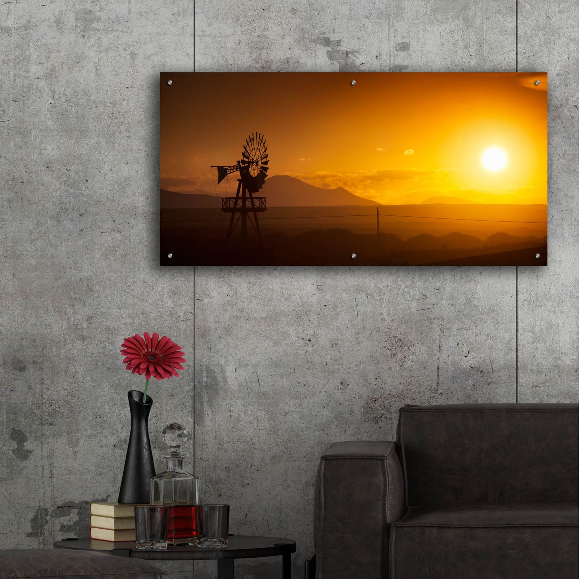 Epic Art 'Panorama Sunset No 2' by Istvan Nagy, Acrylic Glass Wall Art,48x24