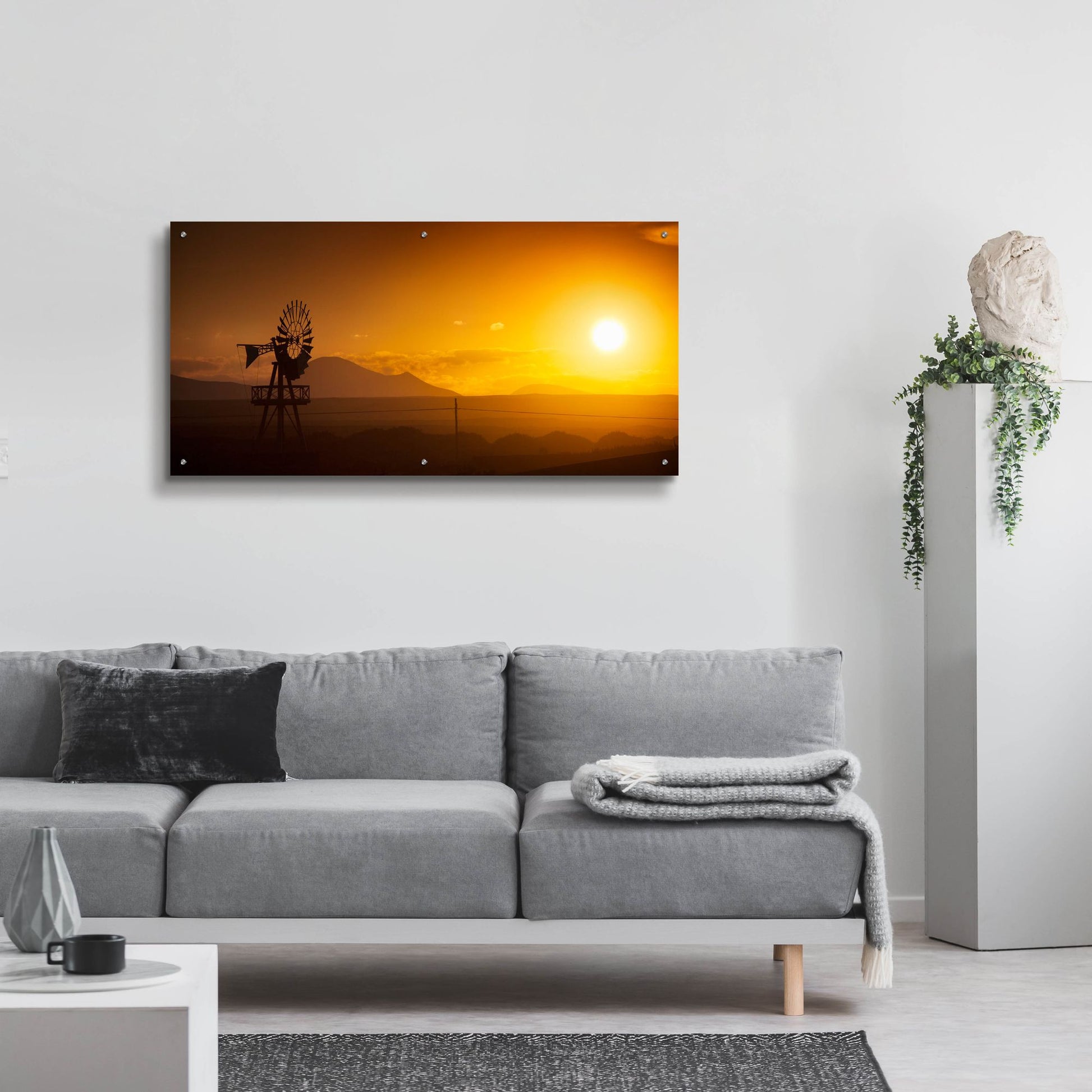 Epic Art 'Panorama Sunset No 2' by Istvan Nagy, Acrylic Glass Wall Art,48x24