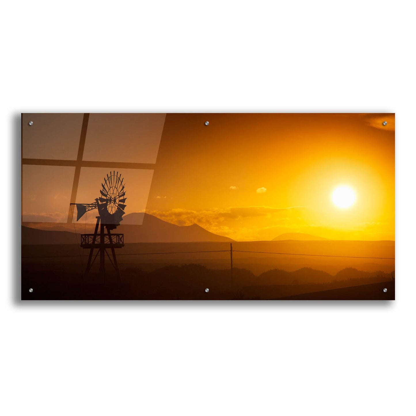 Epic Art 'Panorama Sunset No 2' by Istvan Nagy, Acrylic Glass Wall Art,48x24