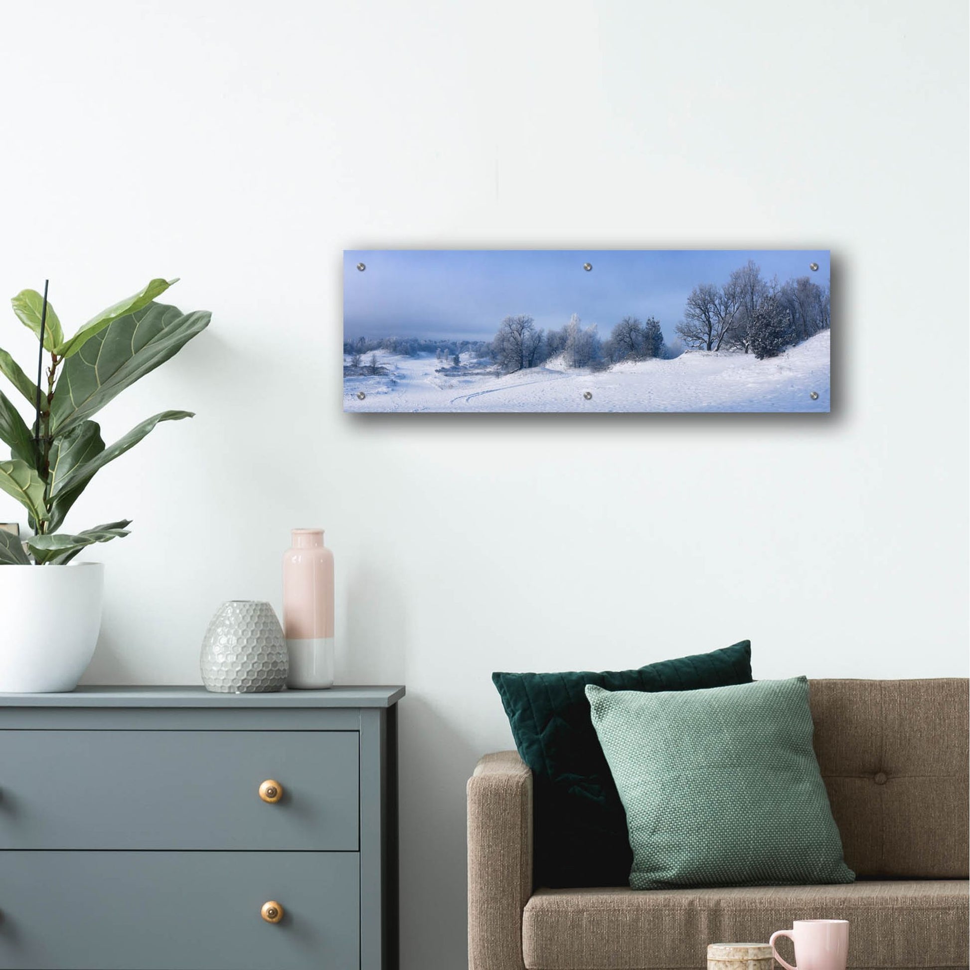 Epic Art 'Panorama Winter Dunes' by Istvan Nagy, Acrylic Glass Wall Art,36x12