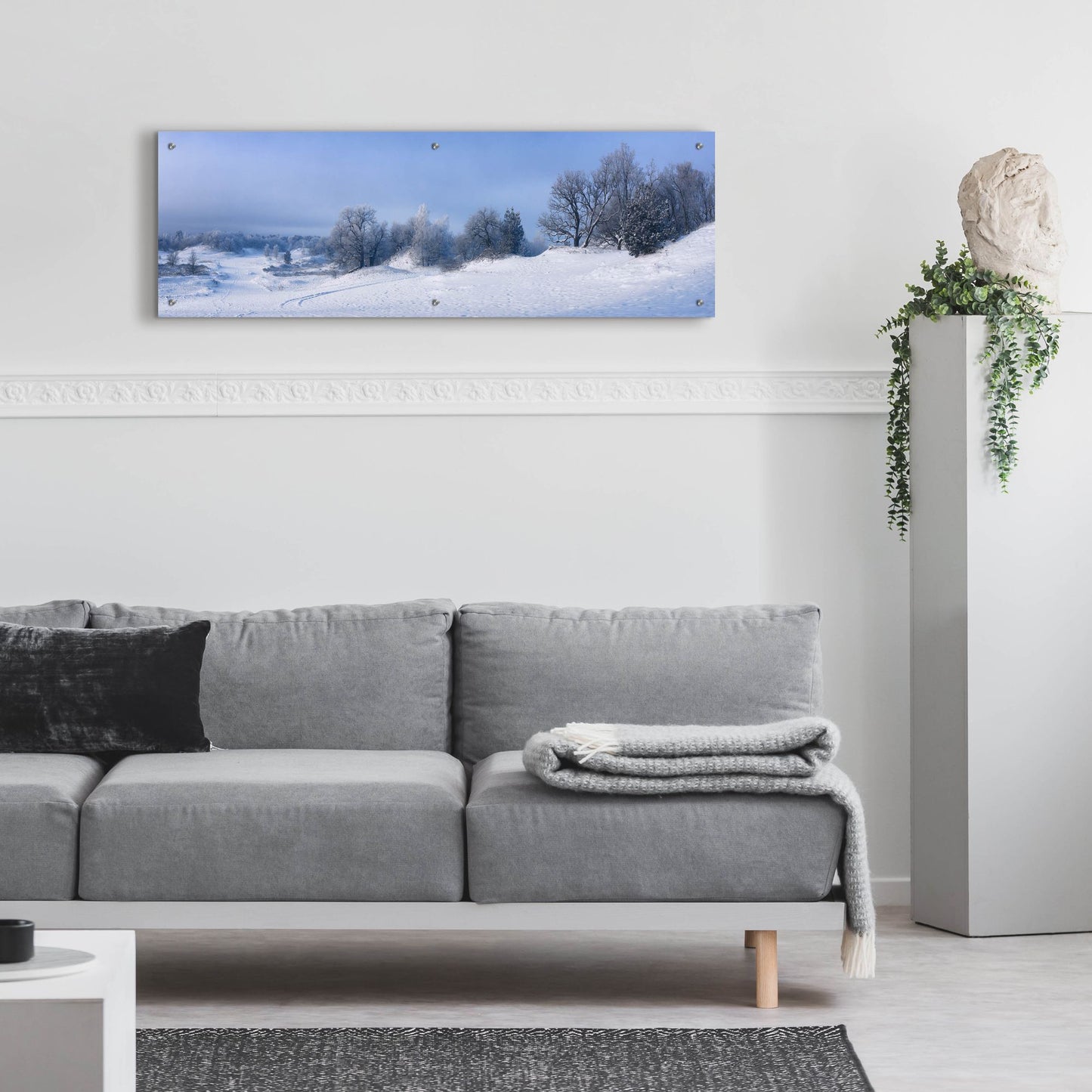 Epic Art 'Panorama Winter Dunes' by Istvan Nagy, Acrylic Glass Wall Art,48x16