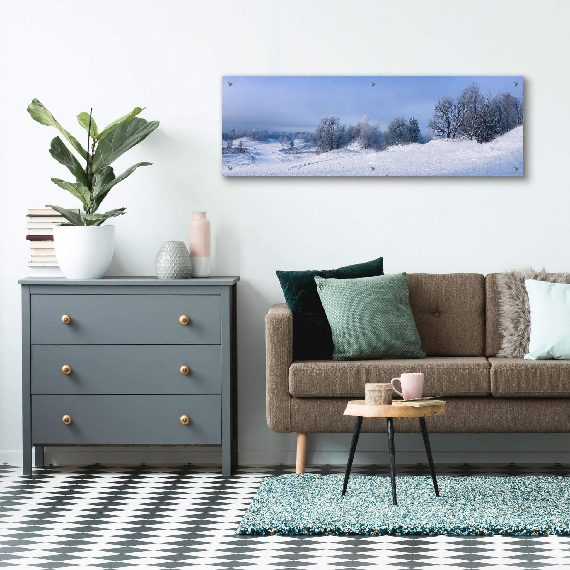 Epic Art 'Panorama Winter Dunes' by Istvan Nagy, Acrylic Glass Wall Art,48x16