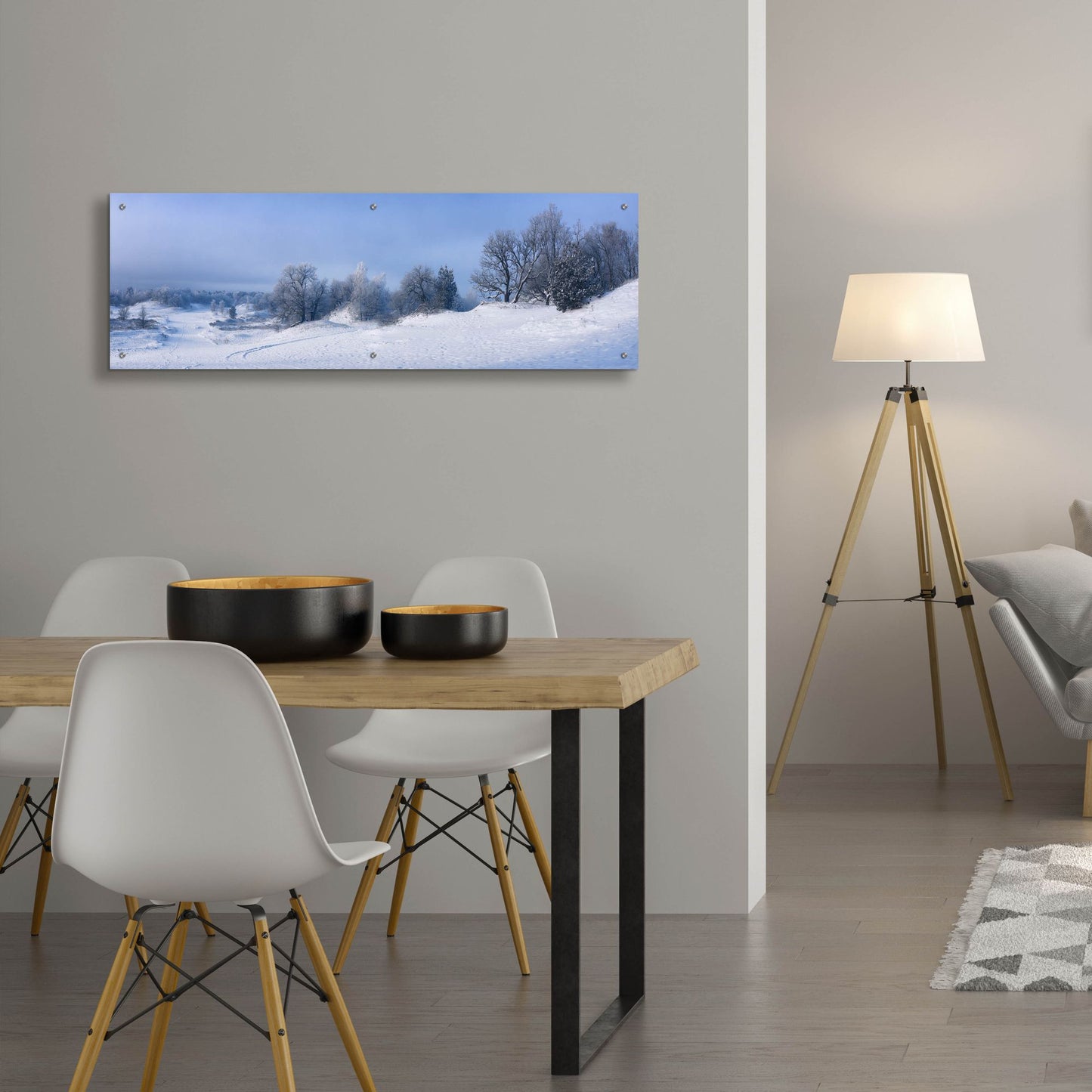 Epic Art 'Panorama Winter Dunes' by Istvan Nagy, Acrylic Glass Wall Art,48x16