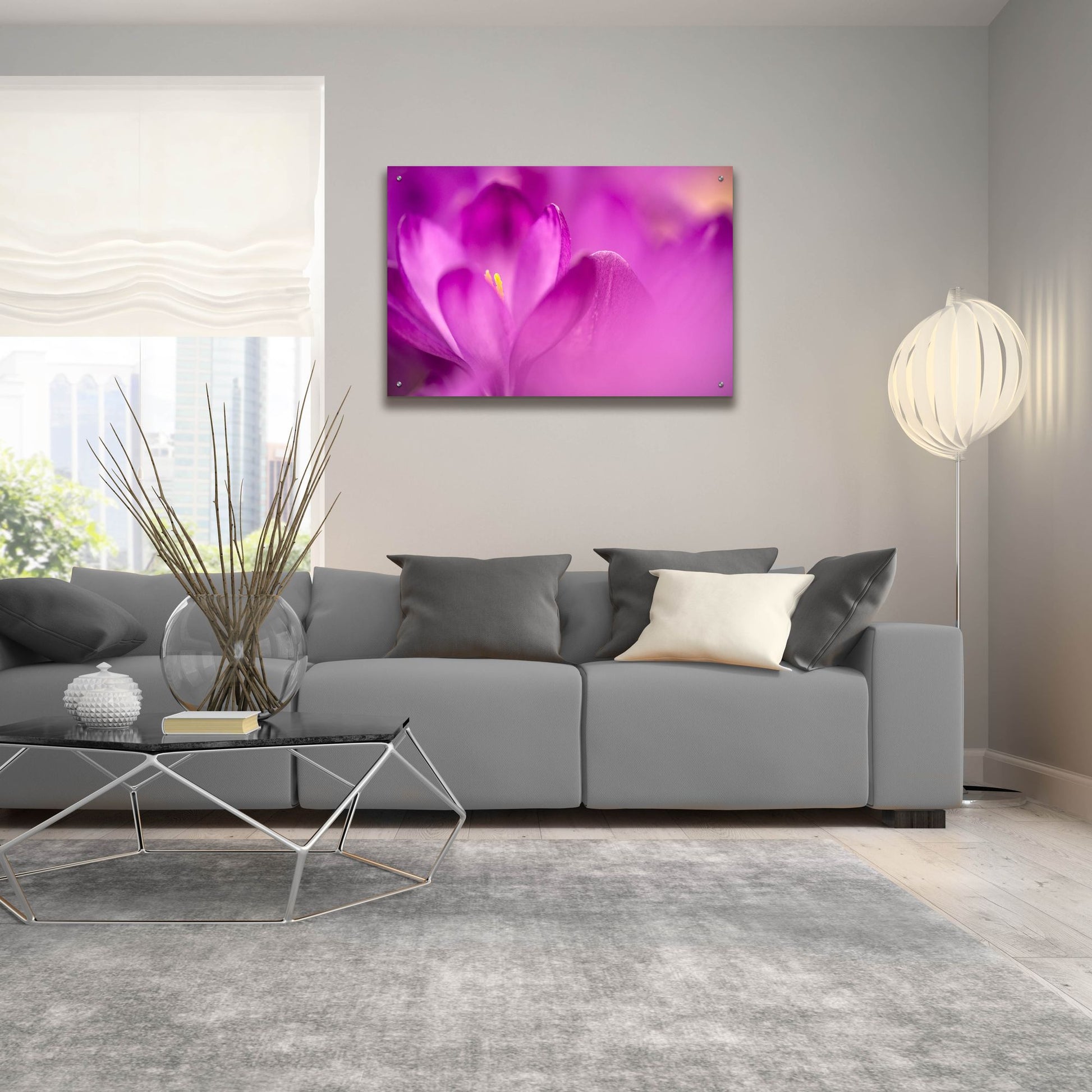 Epic Art 'Purple Flower Study' by Istvan Nagy, Acrylic Glass Wall Art,36x24