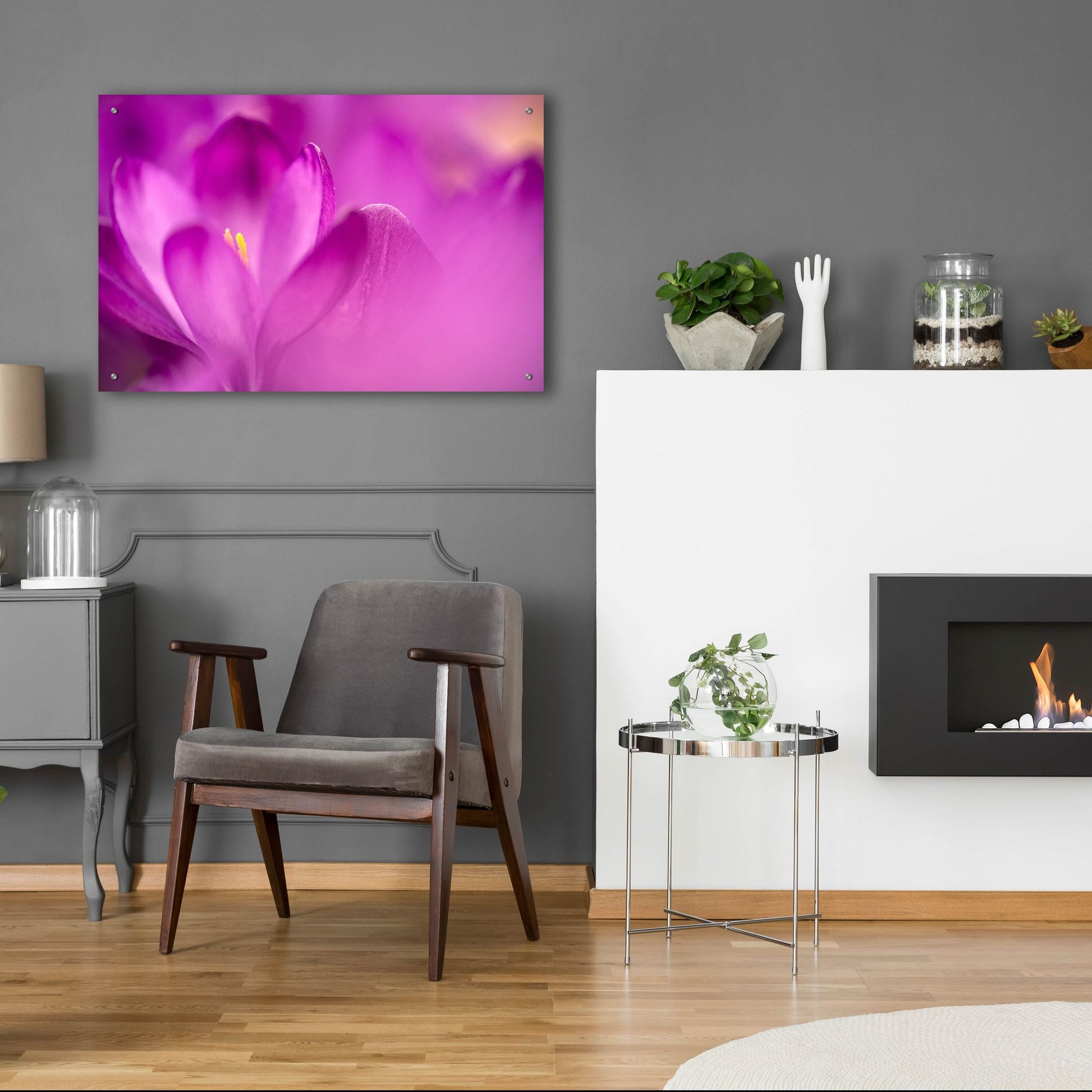 Epic Art 'Purple Flower Study' by Istvan Nagy, Acrylic Glass Wall Art,36x24