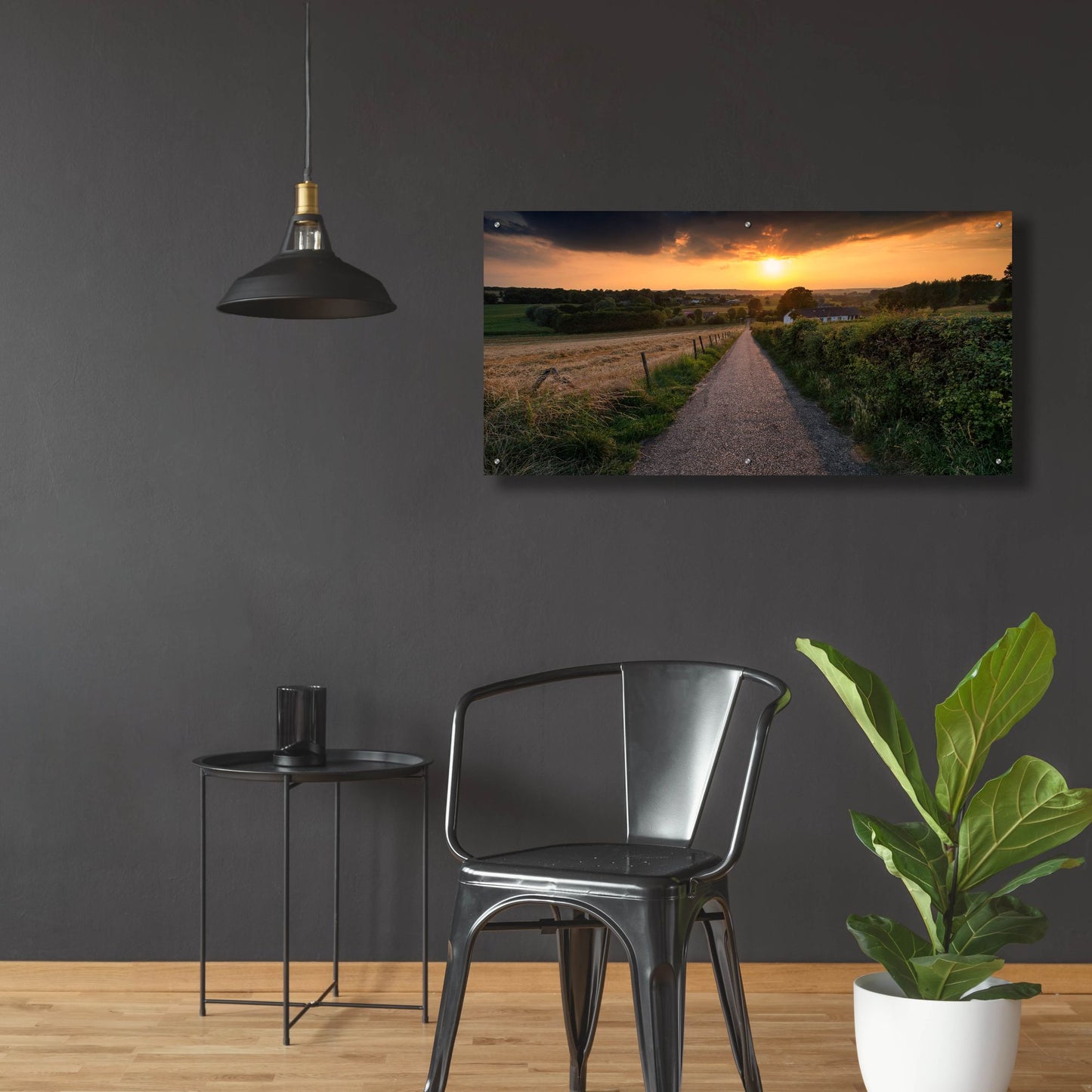 Epic Art 'Road To Sunset Valley' by Istvan Nagy, Acrylic Glass Wall Art,48x24