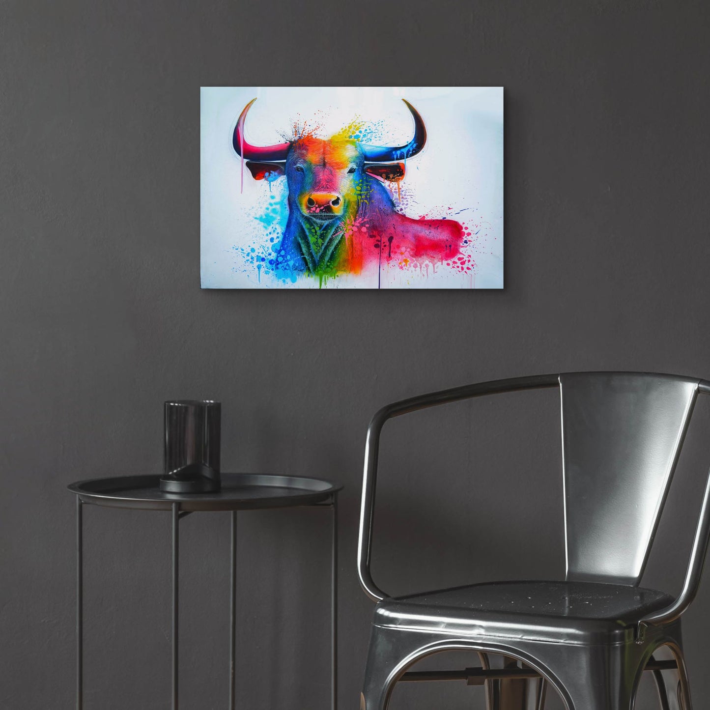 Epic Art 'Bull Splash Colors' by Ivan Negrete, Acrylic Glass Wall Art,24x16