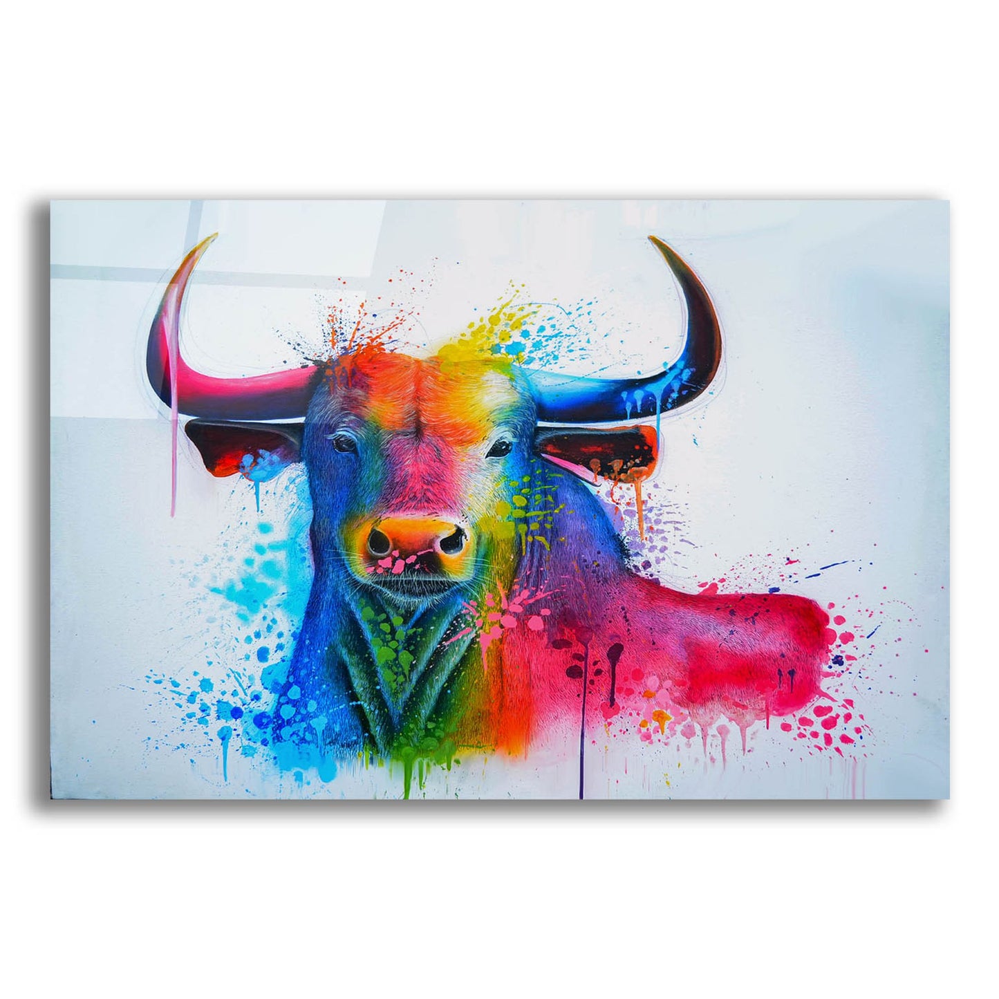 Epic Art 'Bull Splash Colors' by Ivan Negrete, Acrylic Glass Wall Art