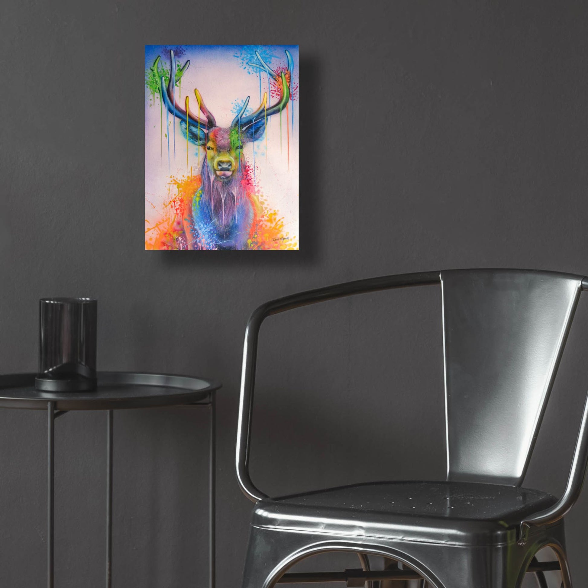 Epic Art 'Deer Splash Colors' by Ivan Negrete, Acrylic Glass Wall Art,12x16