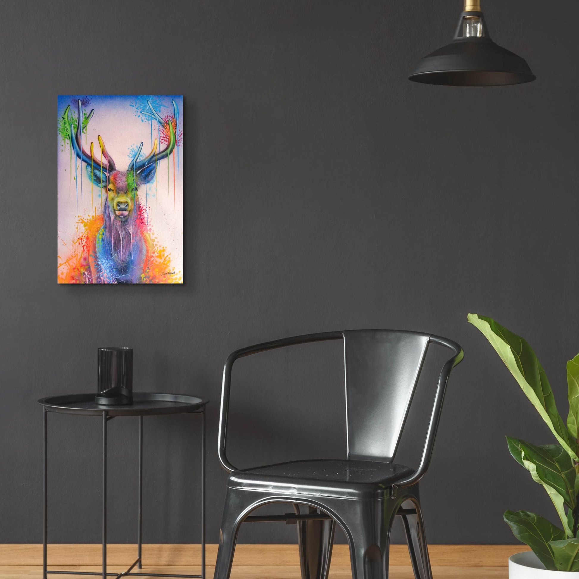 Epic Art 'Deer Splash Colors' by Ivan Negrete, Acrylic Glass Wall Art,16x24