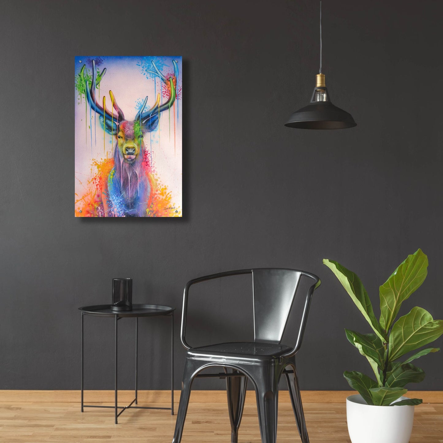 Epic Art 'Deer Splash Colors' by Ivan Negrete, Acrylic Glass Wall Art,24x36