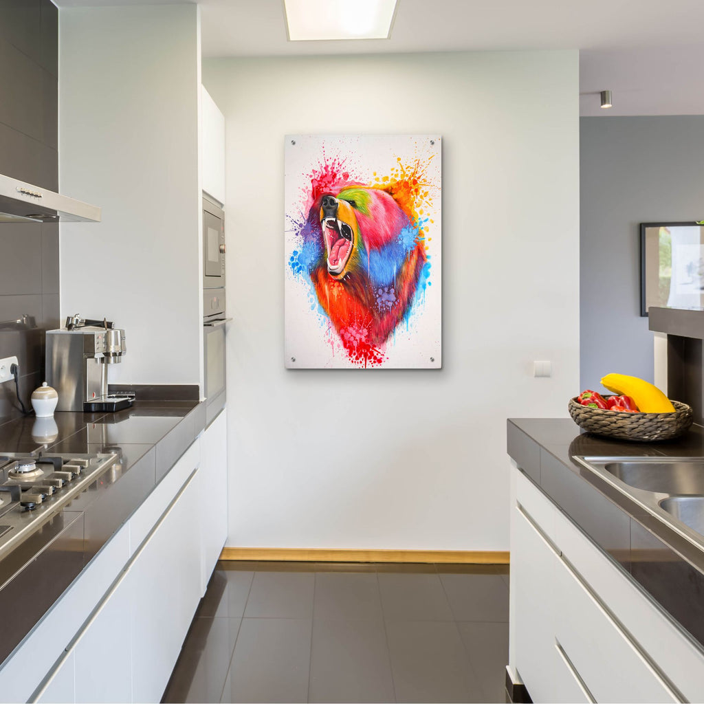 Epic Art 'Oso Splash' by Ivan Negrete, Acrylic Glass Wall Art,24x36