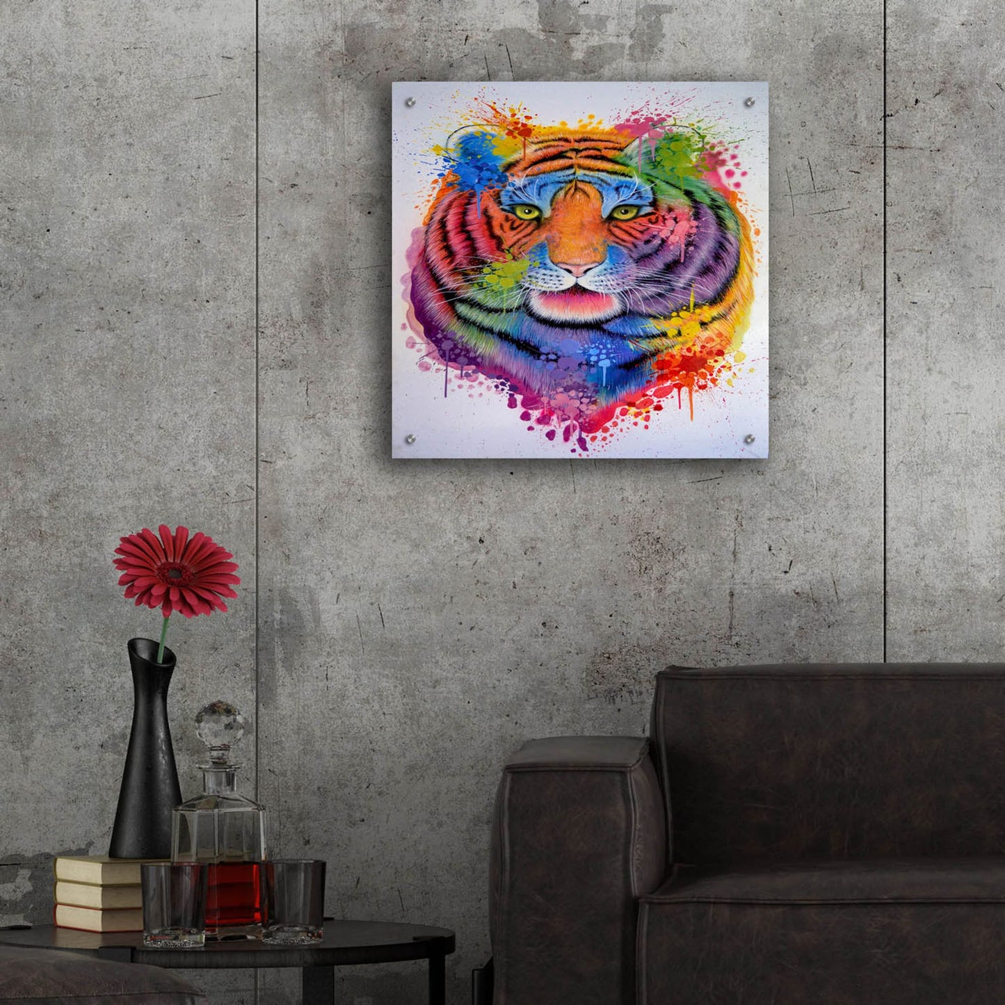 Epic Art 'Tiger Splash' by Ivan Negrete, Acrylic Glass Wall Art,24x24